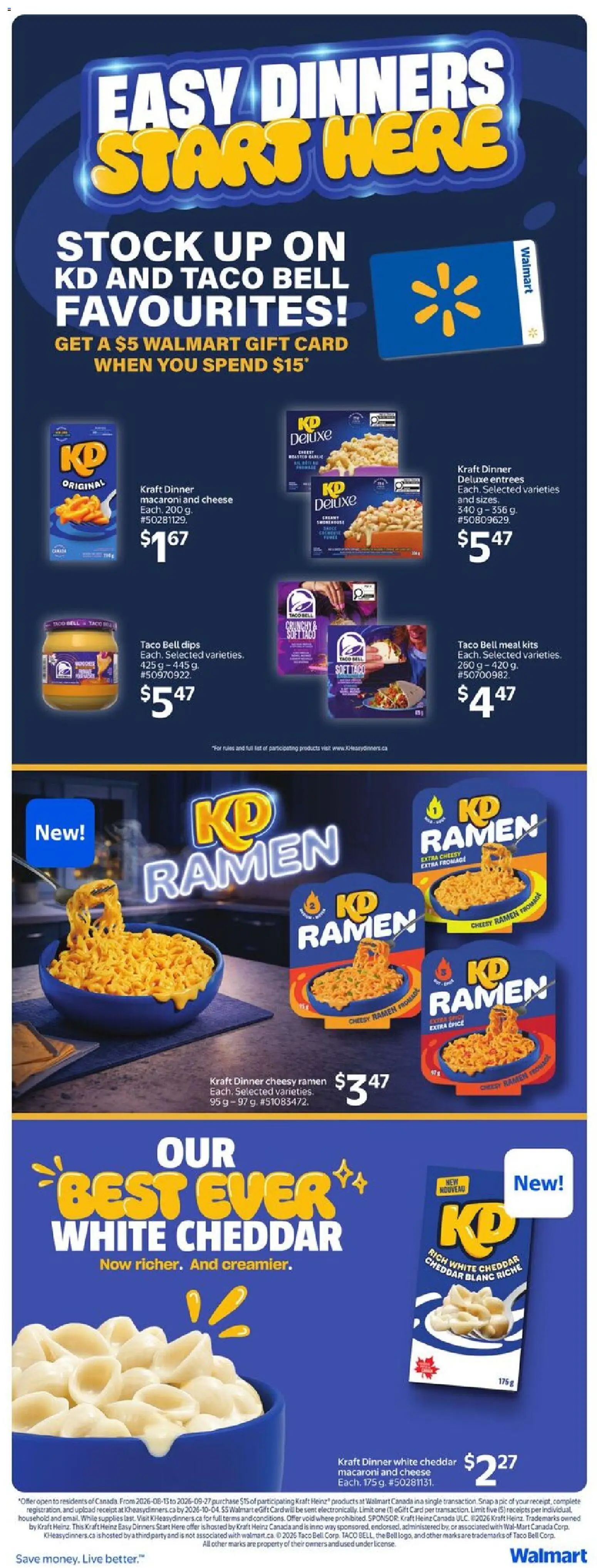 Walmart flyer valid from Aug 13, 2026 | Page: 38 | Products: Cheddar, Cheese