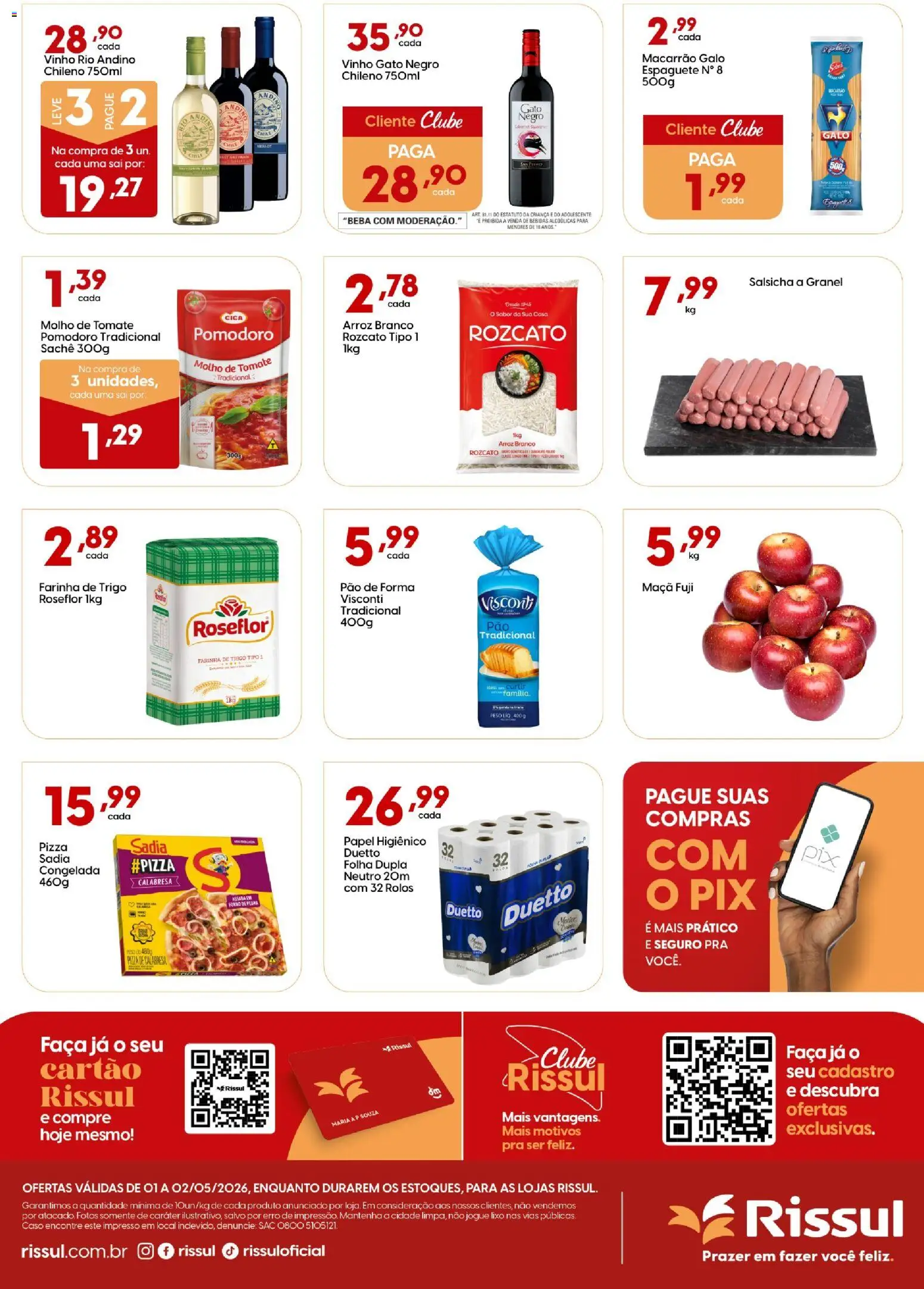 Rissul Folheto - válido de 01.05.2026 | Página: 2 | Produtos: Forno, Pizza, Arroz, Pão de forma