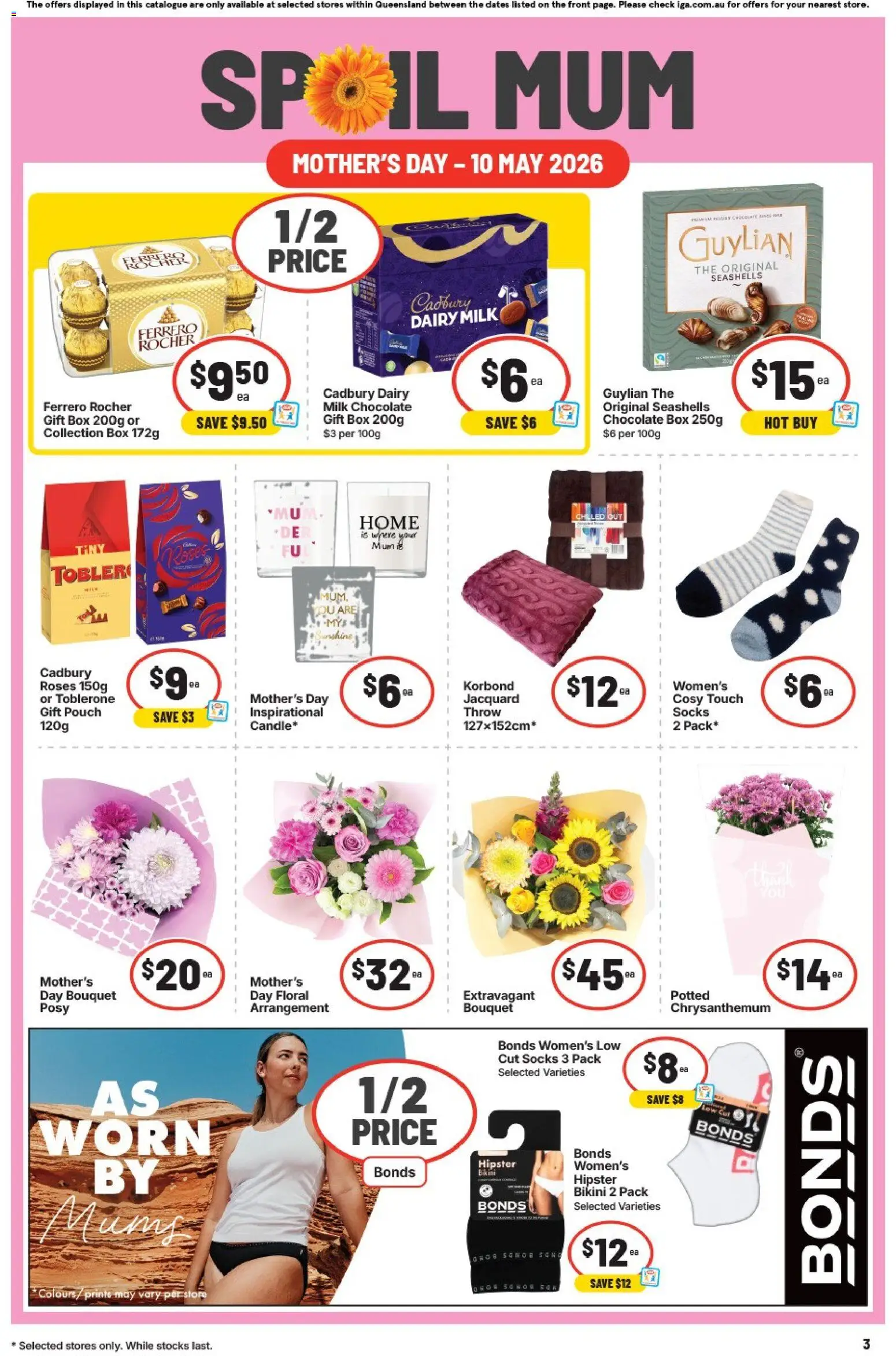 IGA catalogue - valid from 06.05.2026 | Page: 4 | Products: Floral, Milk, Dairy, Socks