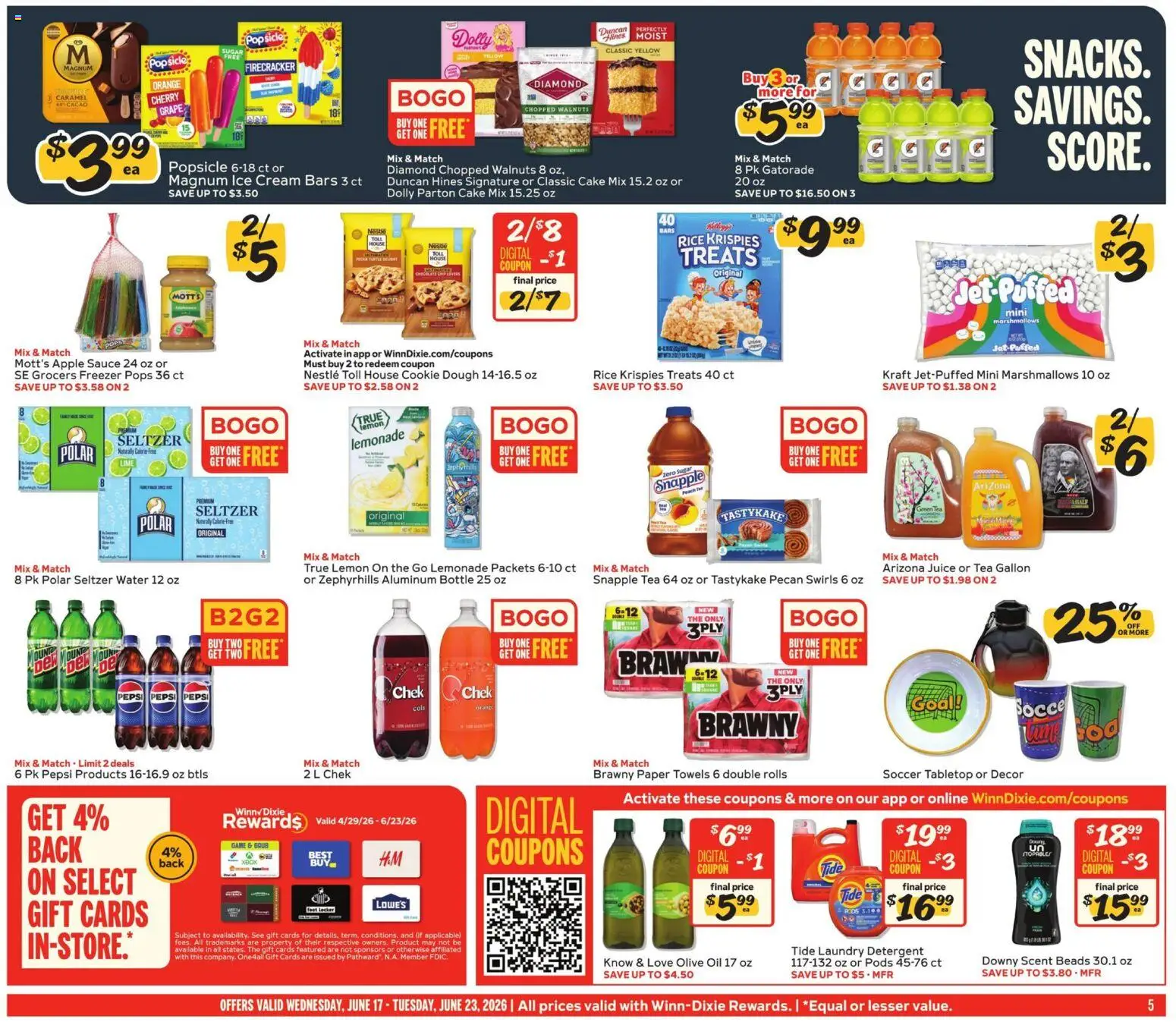 Winn Dixie Weekly Ad - valid from 17.06.2026 | Page: 5 | Products: Oil, Rice, Sauce, Xbox