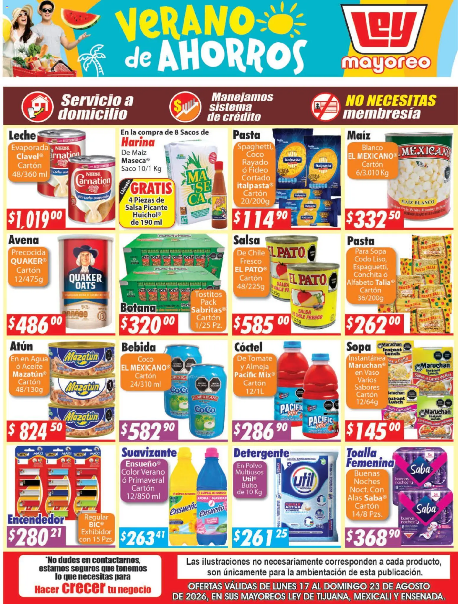Nuevas ofertas de Casa Ley válidas en toda la República Mexicana desde el 17/08/2026. ¡Encuentra las mejores ofertas en Casa Ley folleto Frontera! | Página: 4 | Productos: Detergente, Avena, Leche, Encendedor