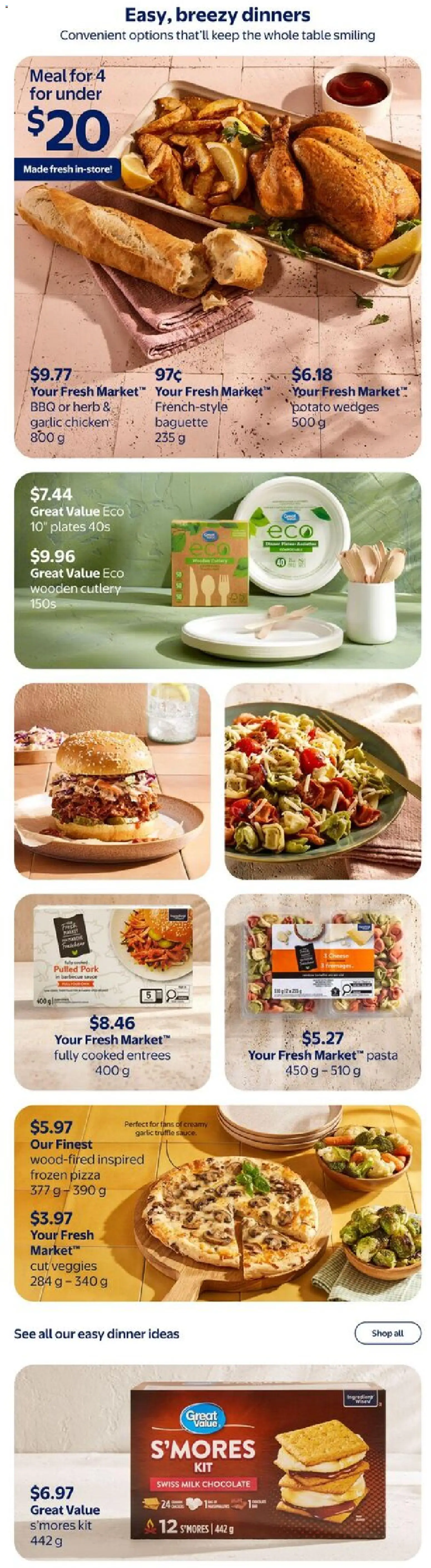 Walmart flyer valid from Jul 2, 2026 | Page: 7 | Products: Table, Cheese, Chicken, Pork