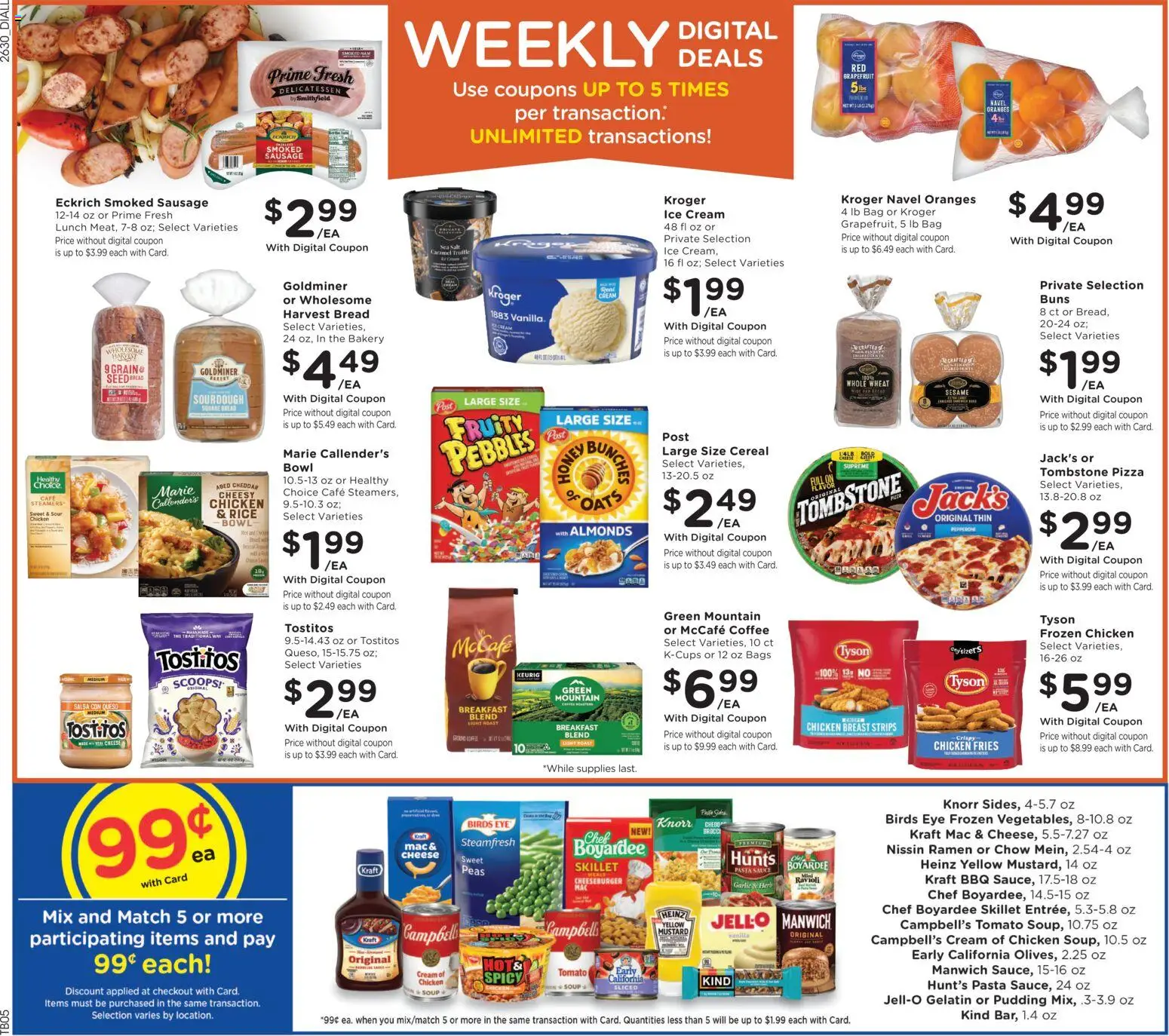 Dillons Weekly Ad - valid from 08/26/2026 | Page: 2 | Products: Oranges, Sausage, Pudding, Cereal