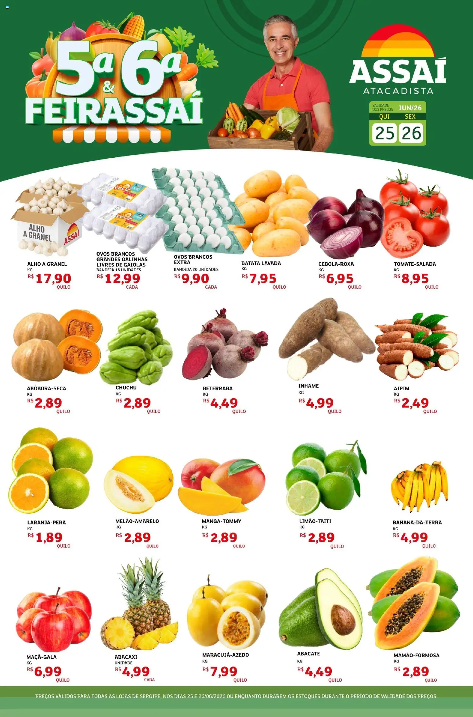 Assaí Atacadista Folheto - válido de 25/06/2026 | Página: 1 | Produtos: Aipim, Beterraba, Bandeja, Batata