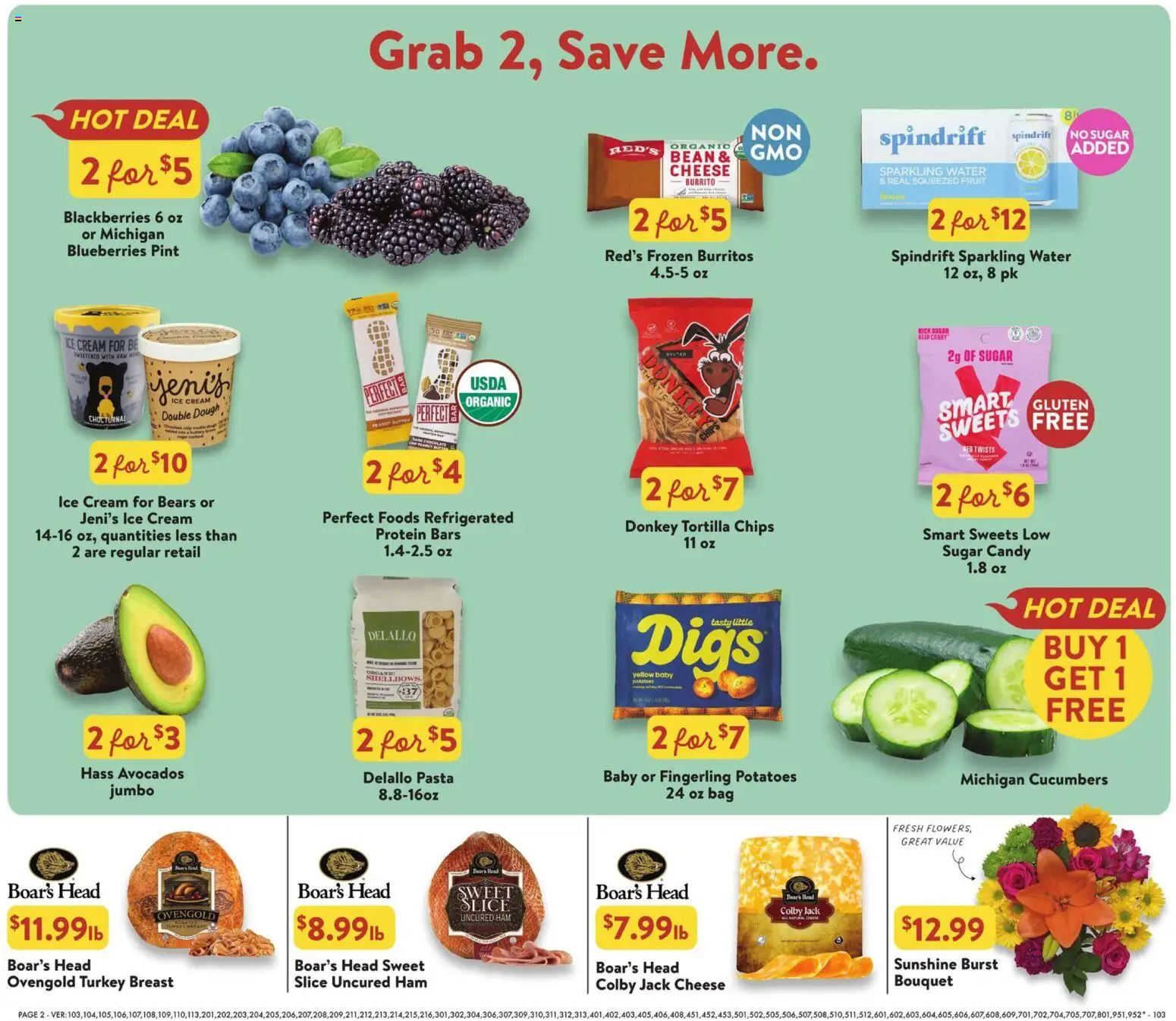 Fresh Thyme Weekly Ad - valid from 07/22/2026 | Page: 4 | Products: Ham, Cucumbers, Sugar, Blueberries