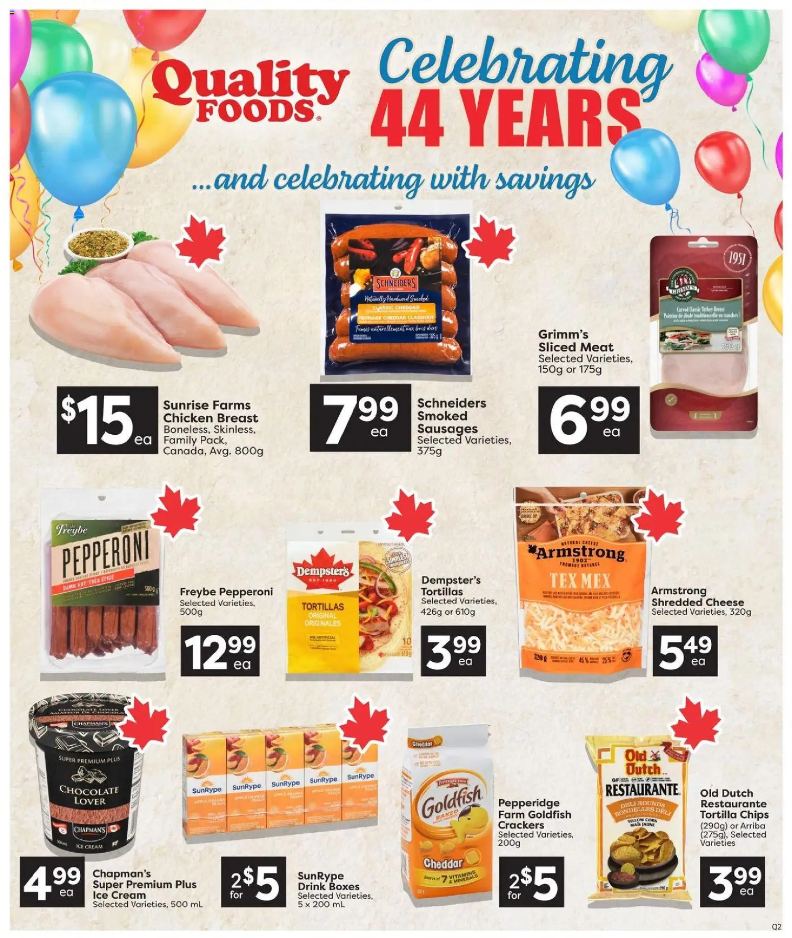 Quality Foods flyer valid from 04.06.2026 | Page: 3 | Products: Cream, Ice cream, Cheese, Chicken