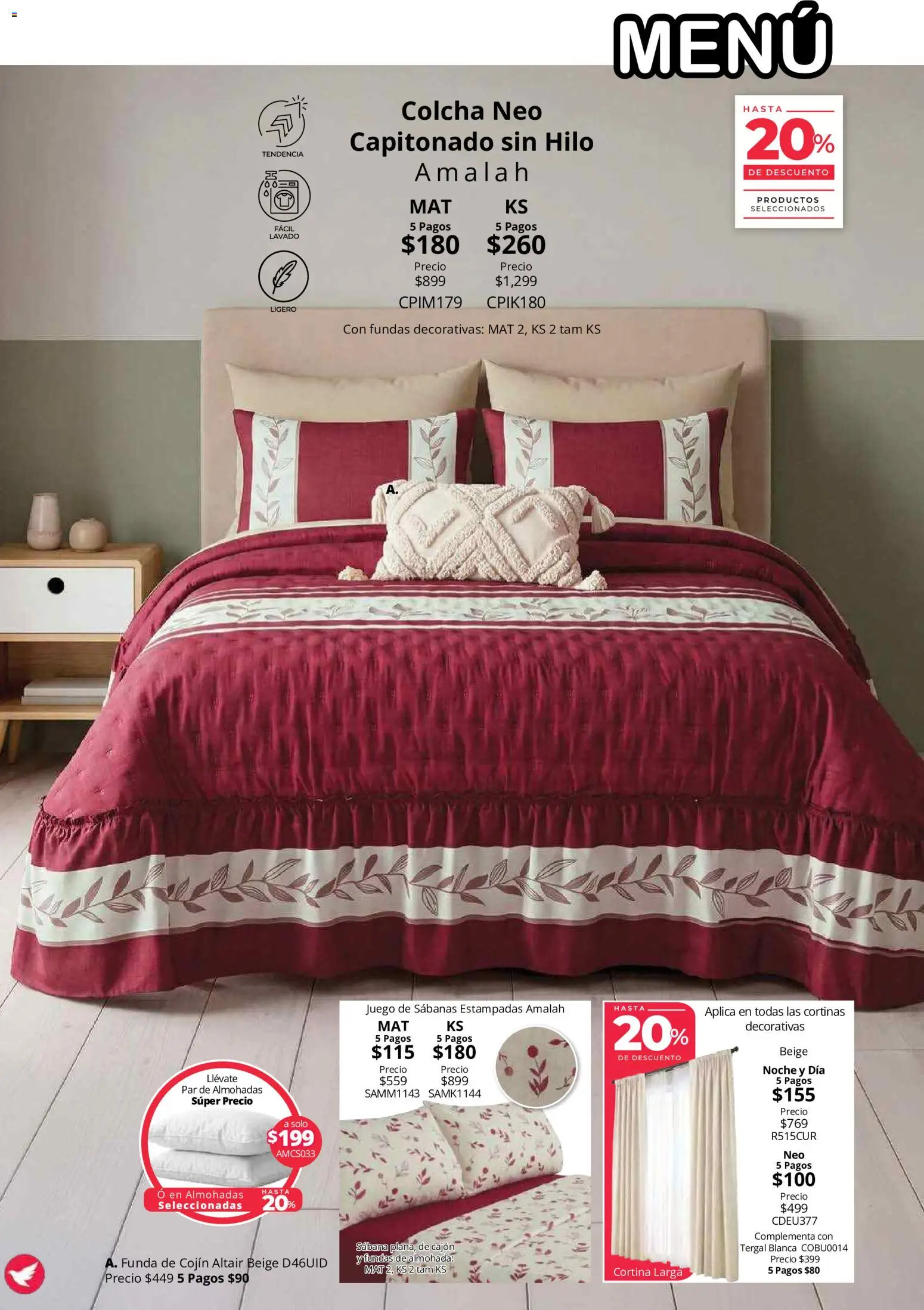 Nuevas ofertas de Colchas Concord válidas en toda la República Mexicana desde el 01/08/2026. ¡Encuentra las mejores ofertas en Colchas Concord catálogo! | Página: 116 | Productos: Juego, Almohada, Sabanas, Cortinas
