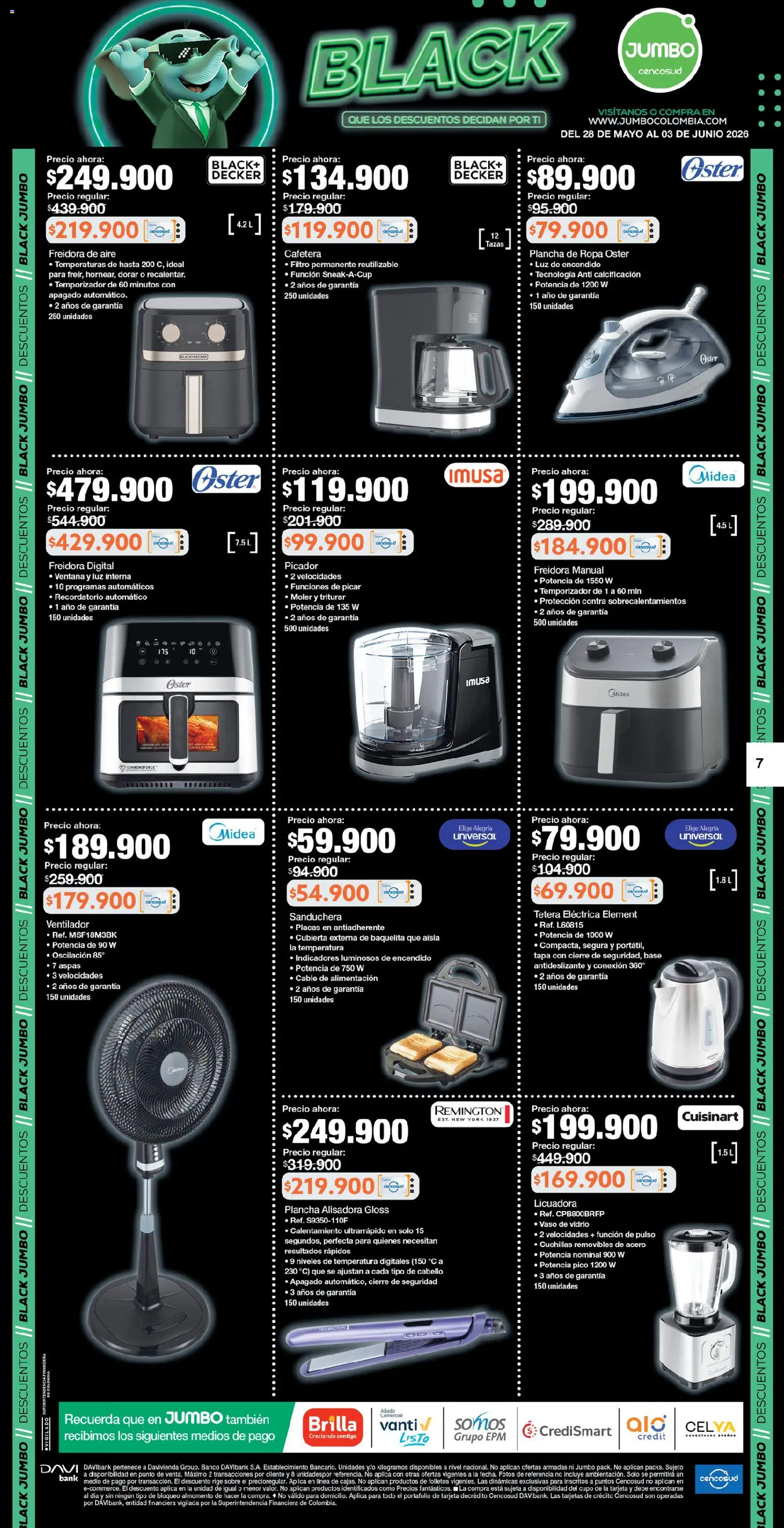 Jumbo revista - valida desde el 28.05.2026 | Página: 7 | Productos: Banco, Freidora, Tetera, Tetera eléctrica