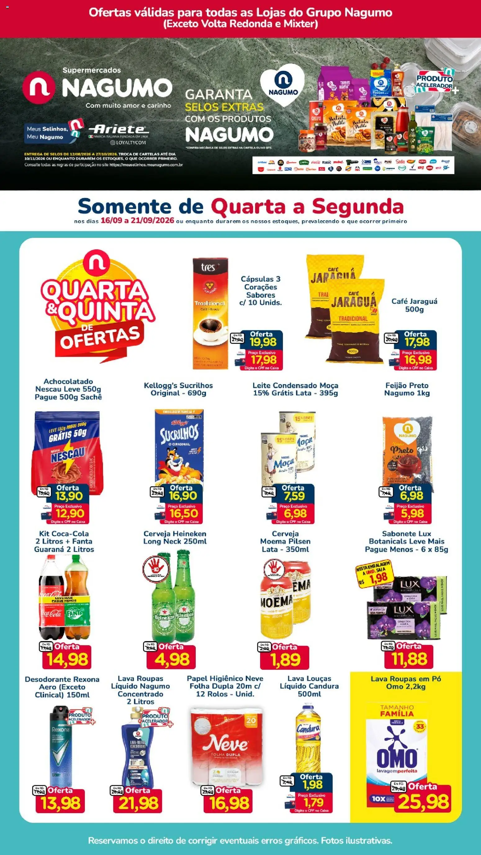Nagumo Folheto - válido de 16/09/2026 | Página: 1 | Produtos: Feijão, Fanta, Achocolatado, Café