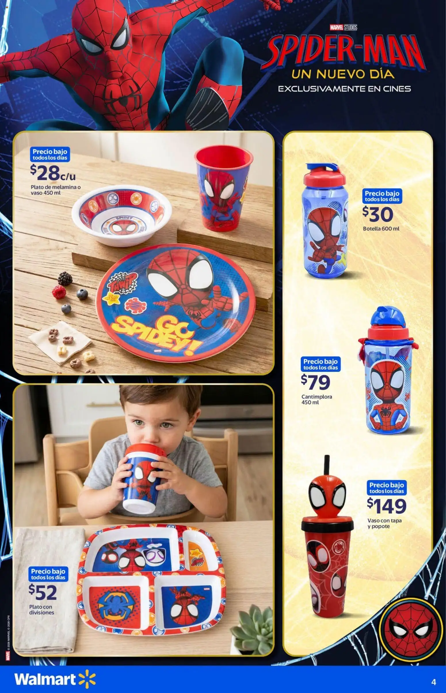 Nuevas ofertas de Walmart válidas en toda la República Mexicana desde el 22/07/2026. ¡Encuentra las mejores ofertas en Walmart folleto Colección Spiderman! | Página: 4 | Productos: Botella