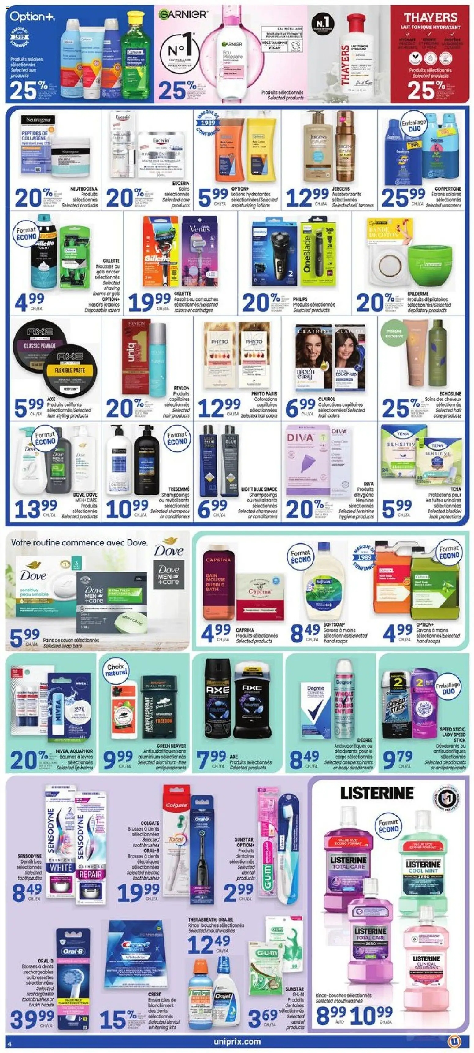 Uniprix flyer valid from Aug 20, 2026 | Page: 5 | Products: Listerine, Tubes, Brush, Bubble bath