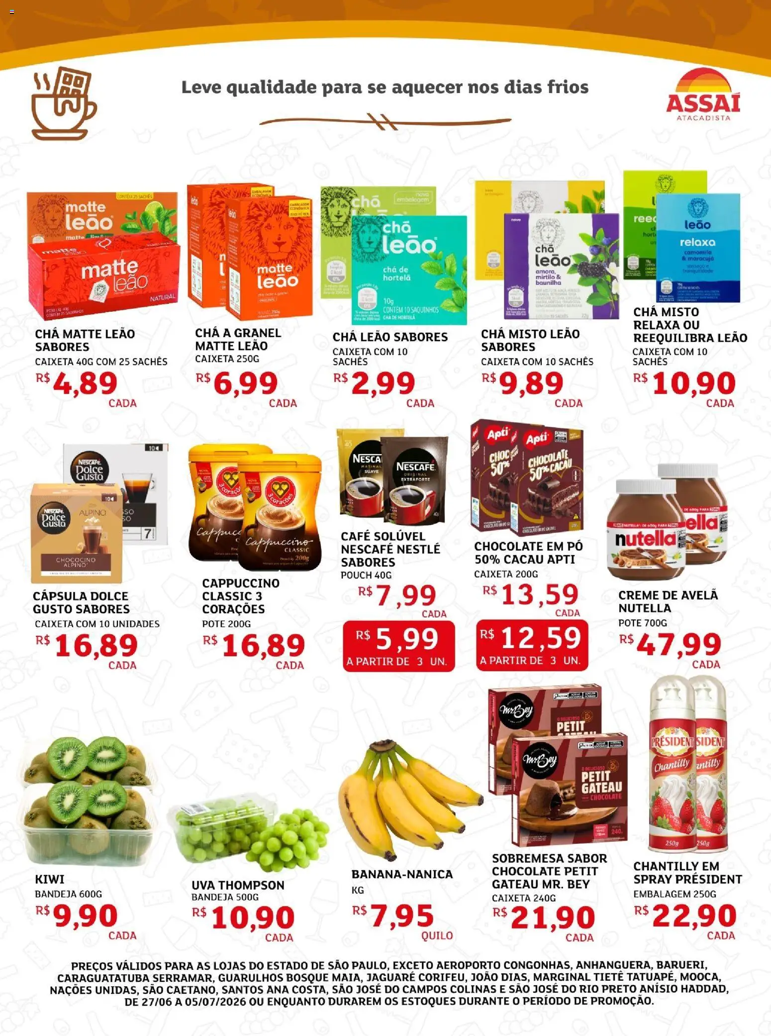 Assaí Atacadista Folheto - válido de 24/09/2026 | Página: 5 | Produtos: Baunilha, Uva, Creme de avelã, Chantilly