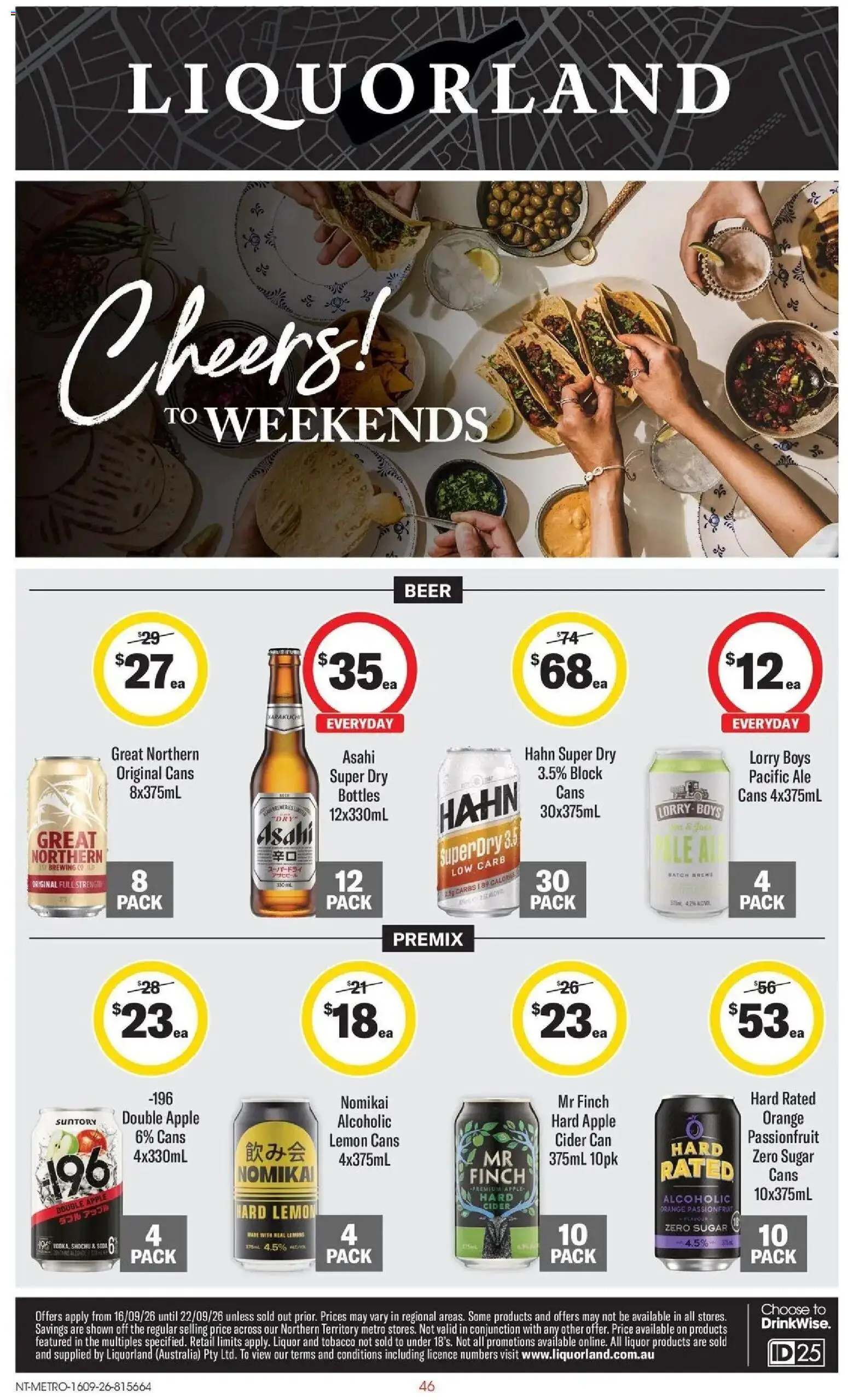 ﻿Coles catalogue valid from 16/09/2026 > Online Australia | Page: 46 | Products: Beer, Passionfruit, Sugar, Lemon