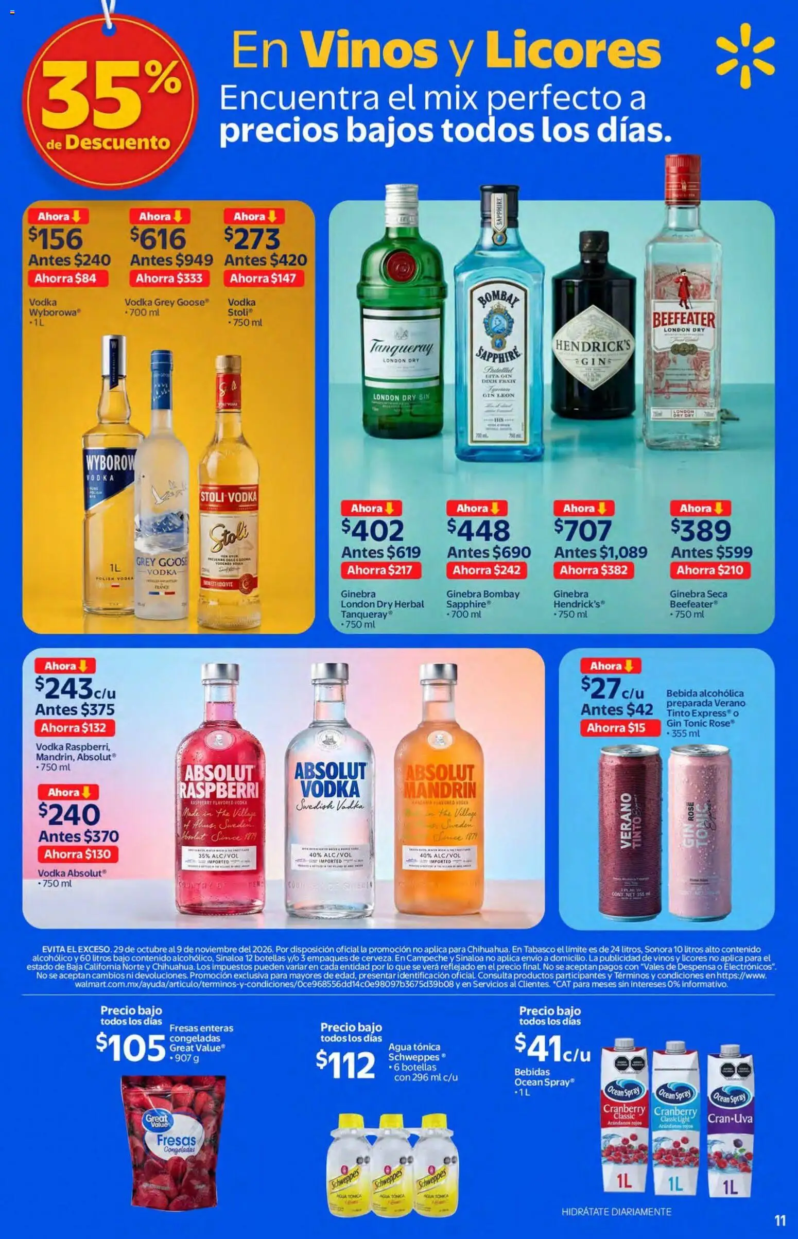 Nuevas ofertas de Walmart Express válidas en toda la República Mexicana desde el 29/10/2026. ¡Encuentra las mejores ofertas en Walmart Express folleto Vinos y Licores! | Página: 11