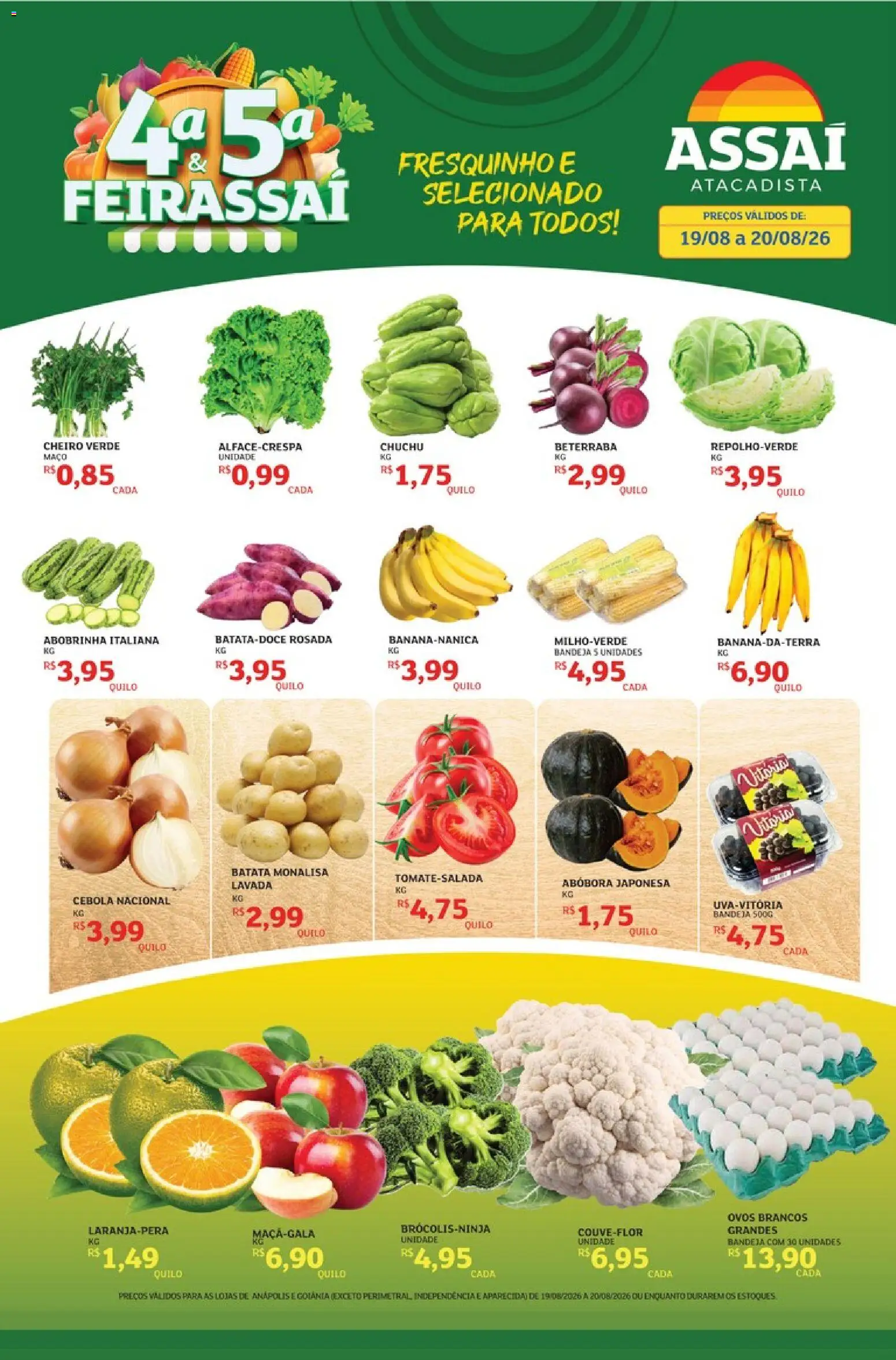 Assaí Atacadista Folheto - válido de 19/08/2026 | Página: 1 | Produtos: Abóbora, Cebola, Bandeja, Batata
