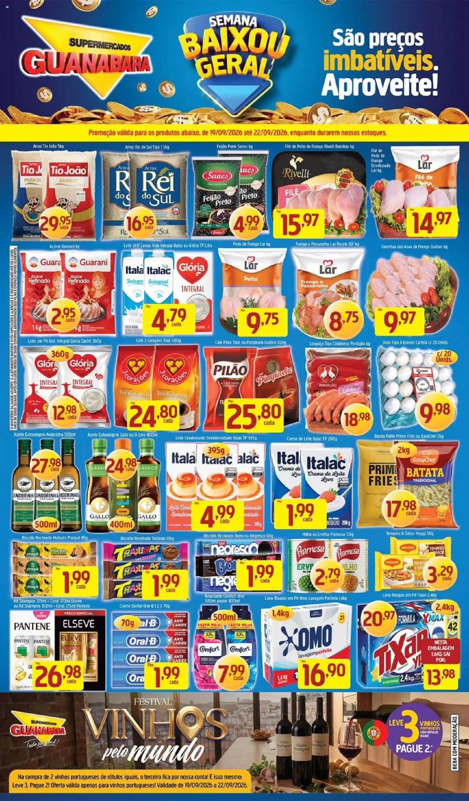 Supermercados Guanabara Folheto - válido de 19/09/2026 | Página: 1 | Produtos: Pó, Biscoito, Leite, Creme dental