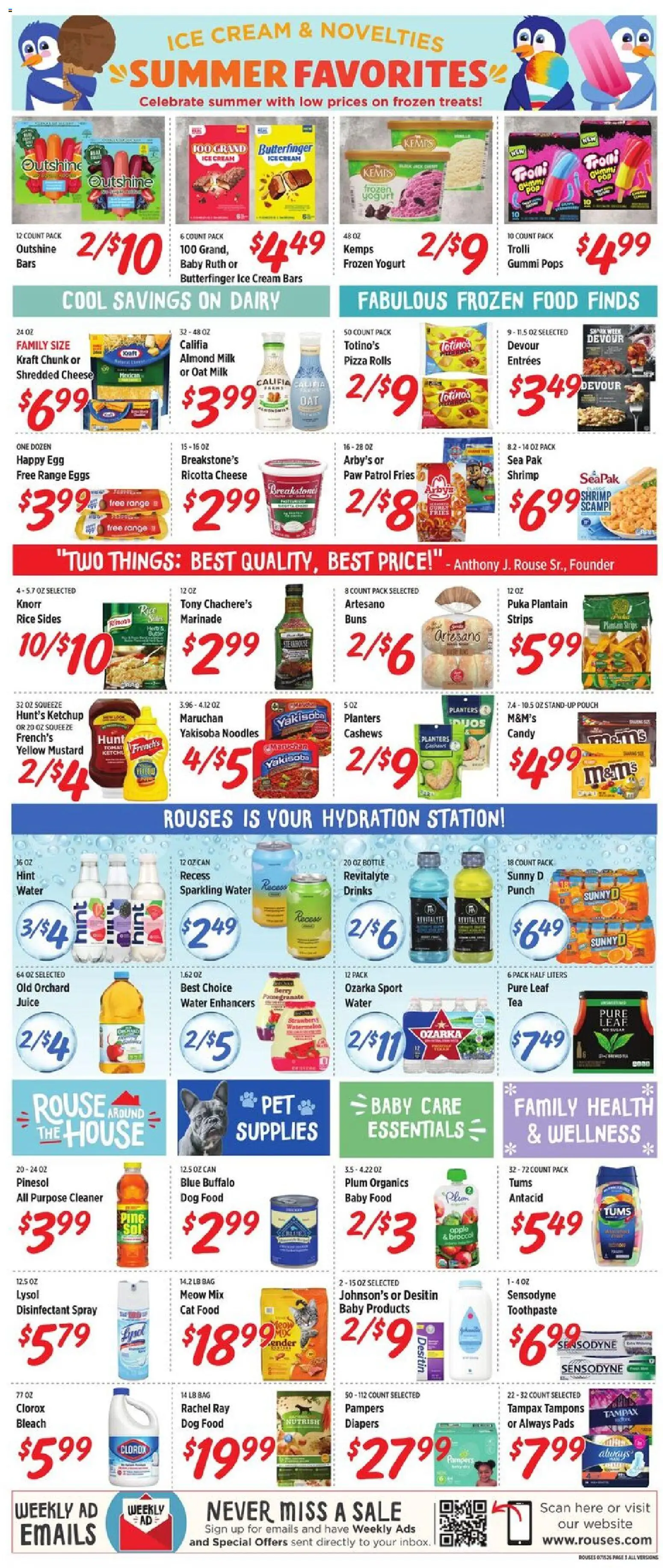 Rouses Weekly Ad - valid from 07/15/2026 | Page: 4 | Products: Eggs, Pizza, Cream, Bag