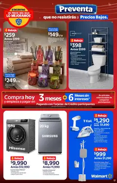 Vista previa de Walmart folleto Preventa gue no resistirás a precios bajos, nuevo folleto de la tienda, válido en México a partir del 22.05.2026 | Página: 17 | Productos: Toalla, Lavadora, Plancha, Ropa