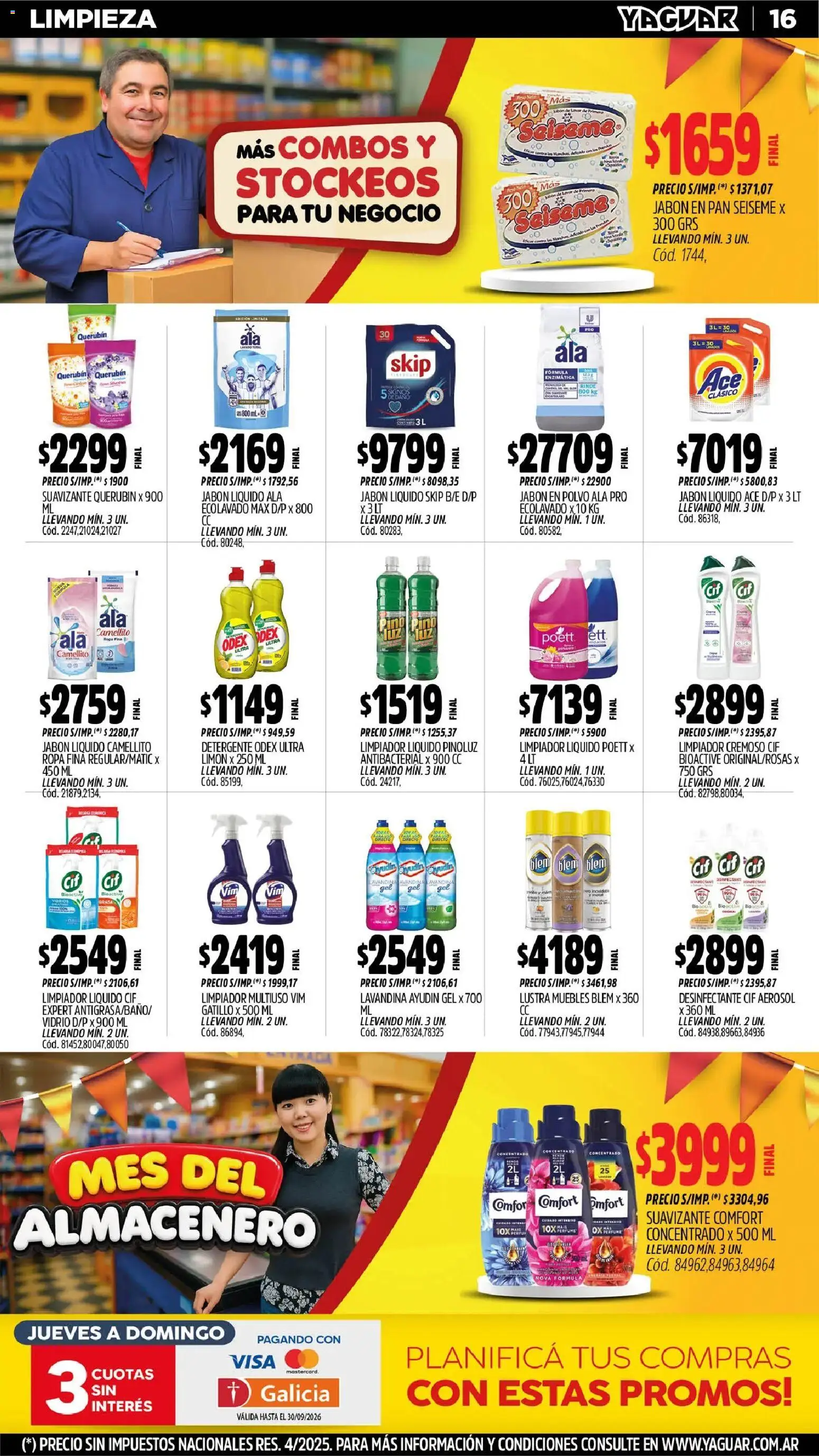 Yaguar - Oferta Semanal Neuquen │ válido desde el 31/08/2026 | Página: 16 | Productos: Desinfectante, Lavandina, Perfume, Jabón líquido