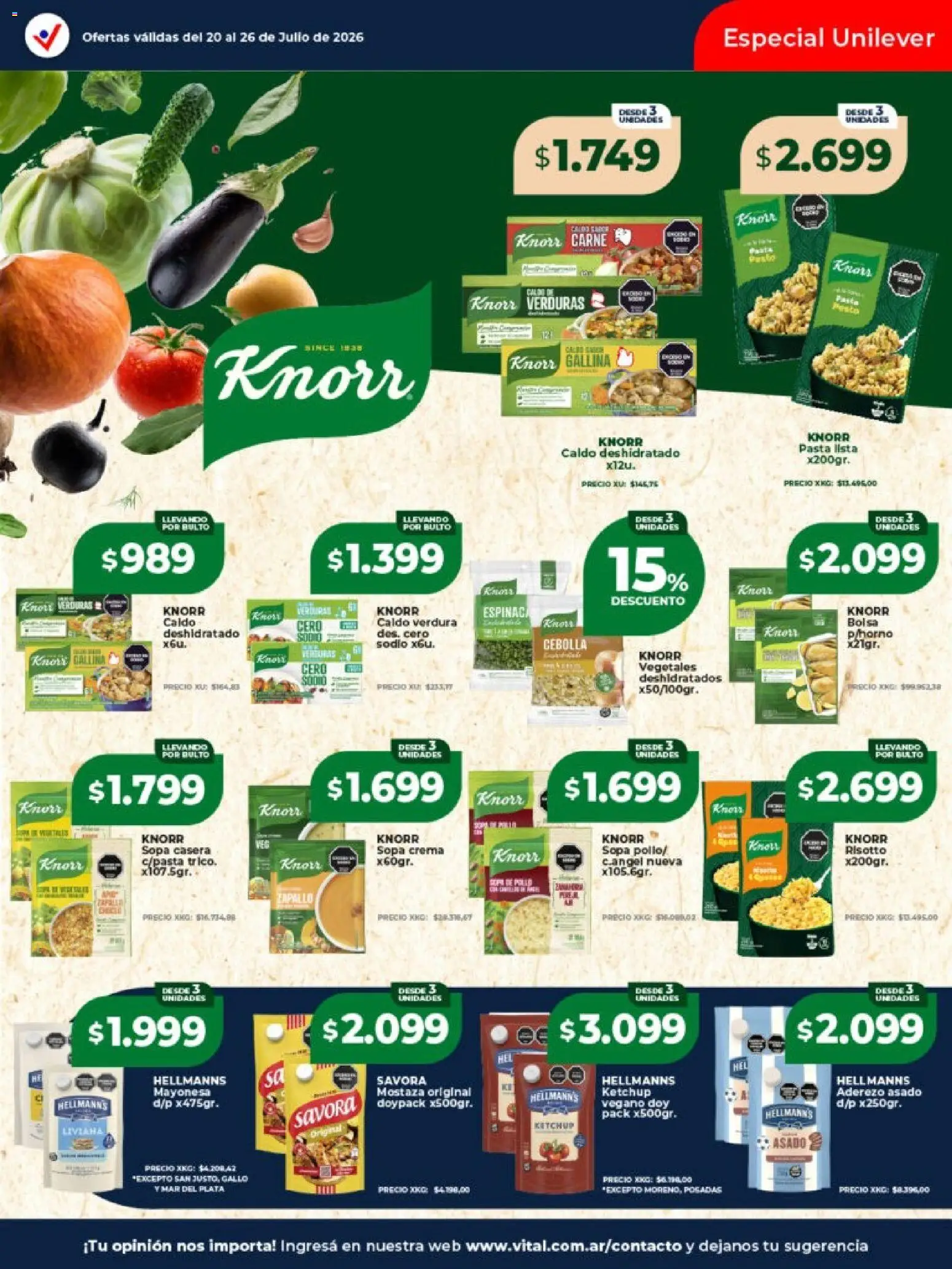 Vital - Ofertas │ válido desde el 20/07/2026 | Página: 18 | Productos: Bolsa, Ketchup, Pasta, Crema