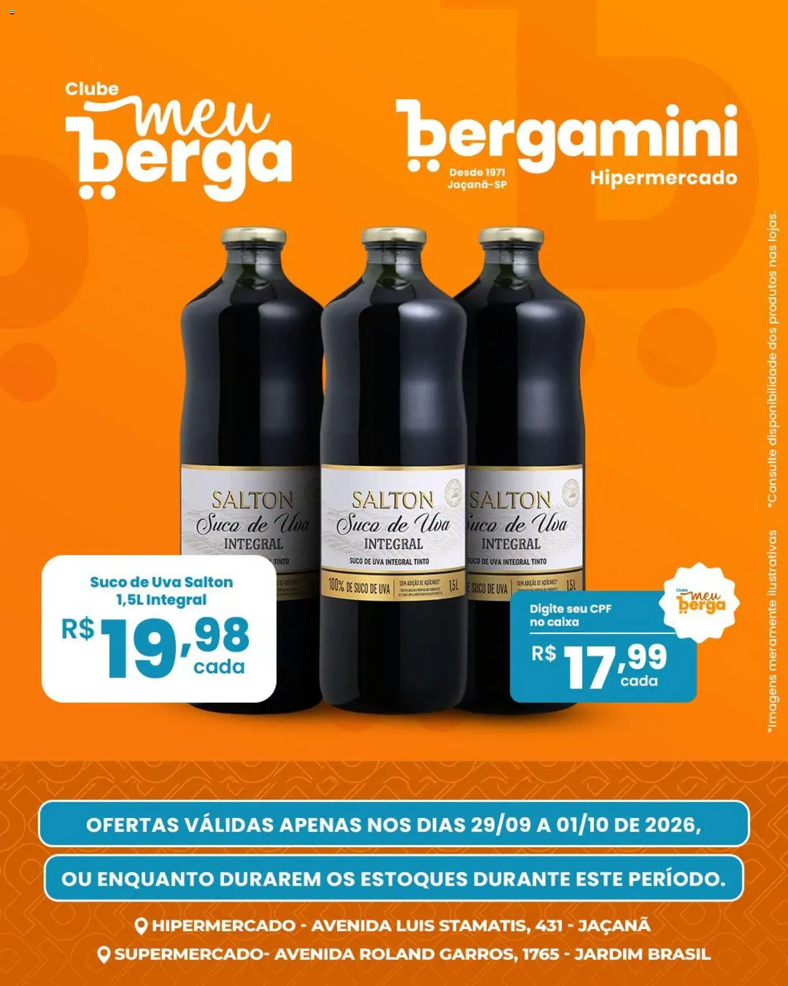 Supermercado Bergamini Folheto - válido de 29/09/2026 | Página: 8 | Produtos: Uva, Caixa, Suco