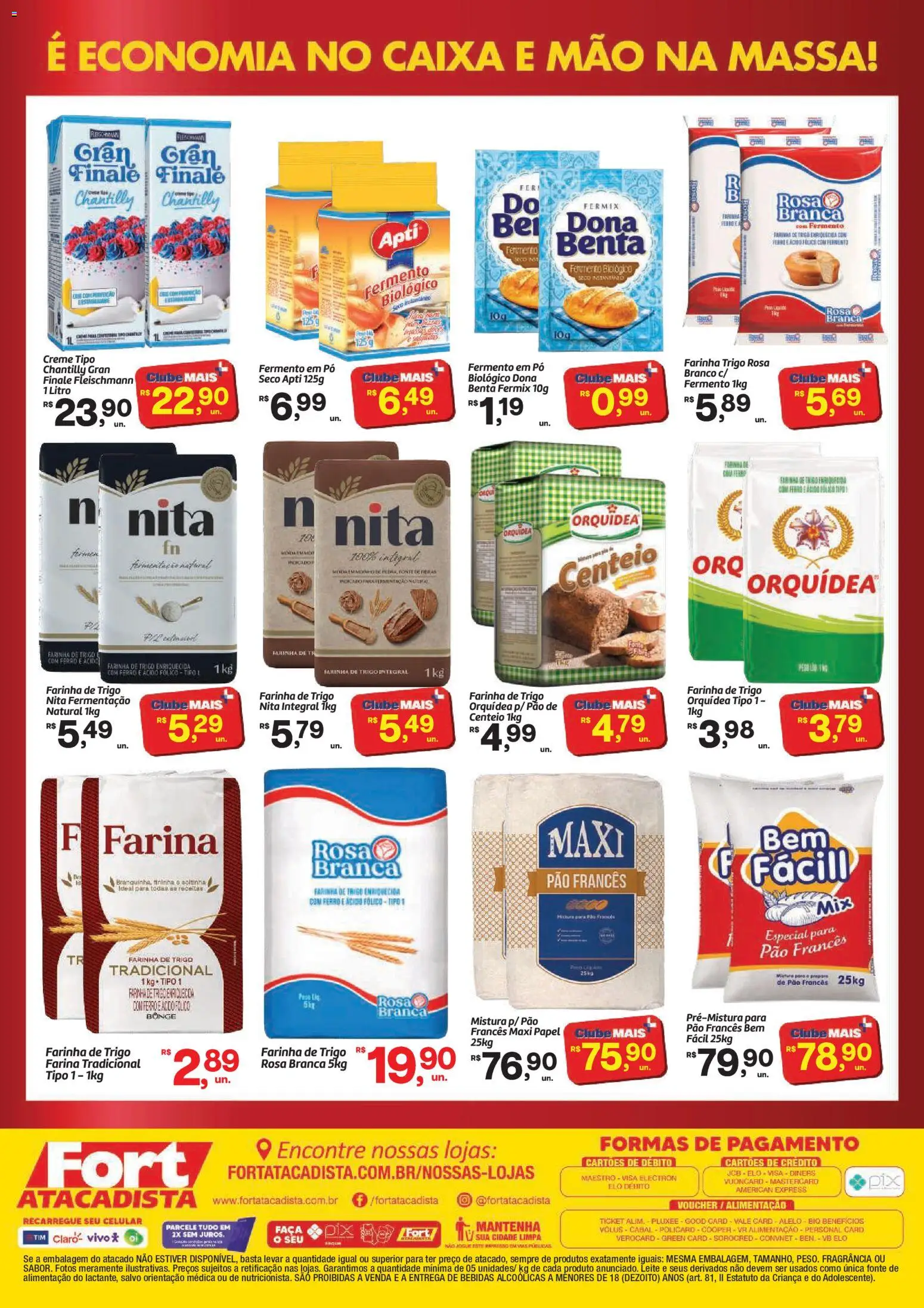 Fort Atacadista Folheto - válido de 07/07/2026 | Página: 2 | Produtos: Ferro, Farinha de trigo, Creme, Pão francês