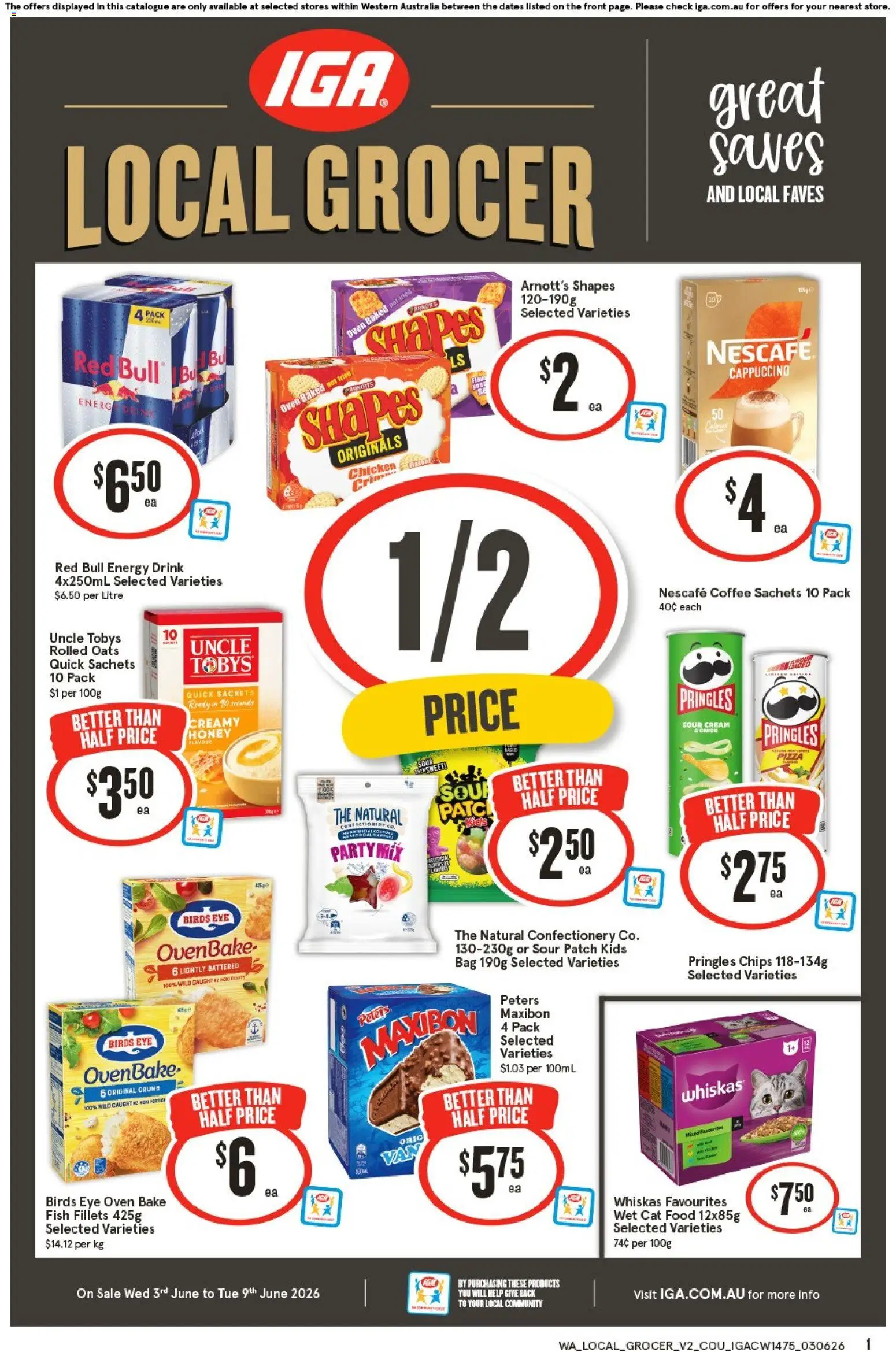 IGA catalogue - valid from 03.06.2026 | Page: 1 | Products: Energy drink, Chicken, Sour cream, Cream