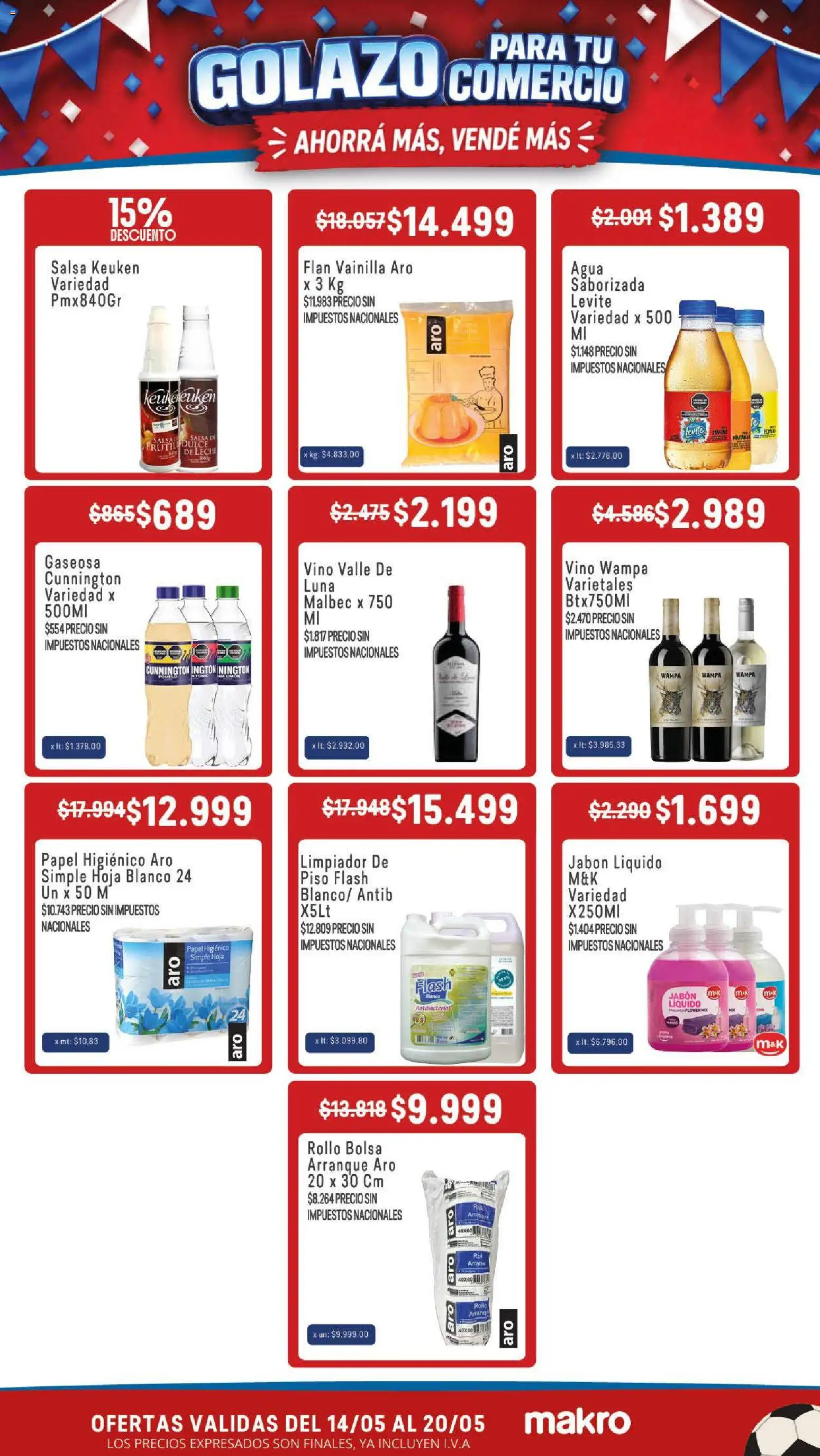 Makro ofertas │ válido desde el 14.05.2026 | Página: 4 | Productos: Jabón líquido, Dulce de leche, Leche, Limpiador