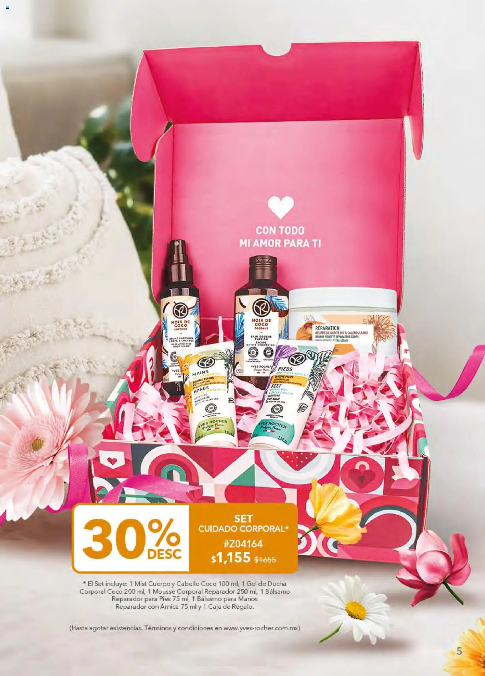 Nuevas ofertas de Yves Rocher válidas en toda la República Mexicana desde el 21.04.2026. ¡Encuentra las mejores ofertas en Yves Rocher campaña 6 2026! | Página: 5 | Productos: Mousse, Bálsamo, Caja, Gel de ducha
