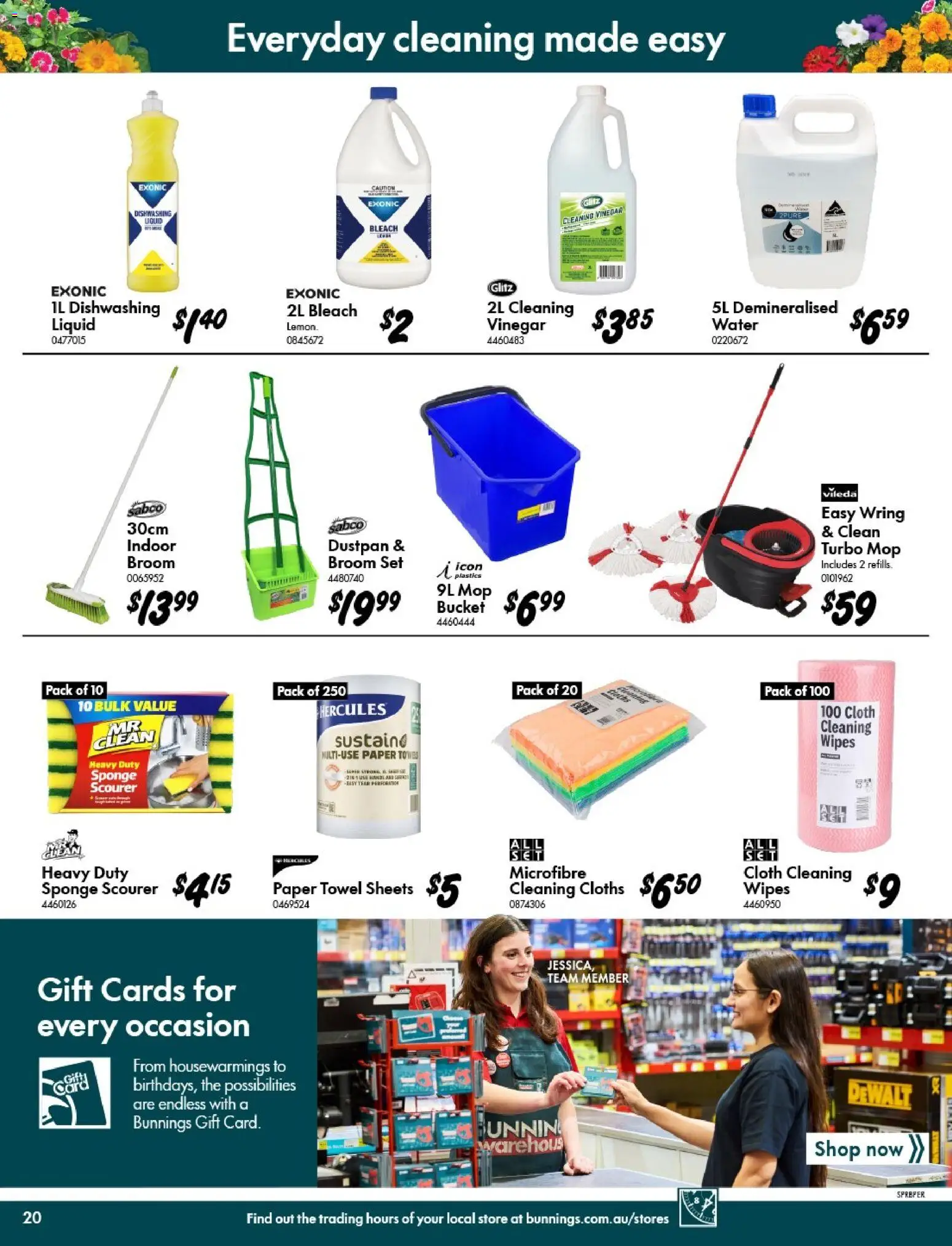 Bunnings Warehouse catalogue - valid from 09/09/2026 | Page: 20 | Products: Bucket, Mop, Dustpan, Vinegar
