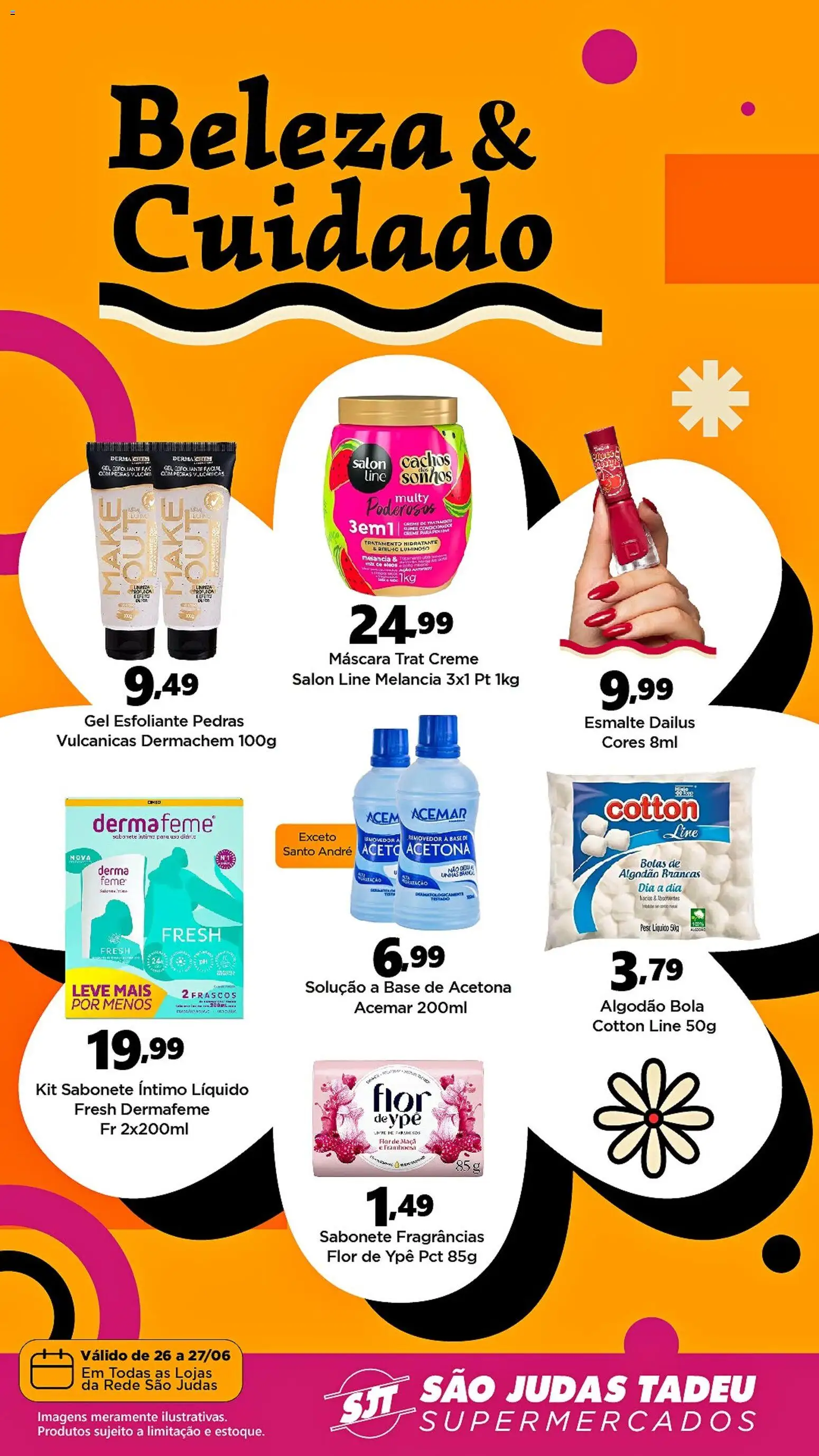 São Judas Tadeu Folheto - válido de 26/06/2026 | Página: 1 | Produtos: Melancia, Acém, Base, Sabonete