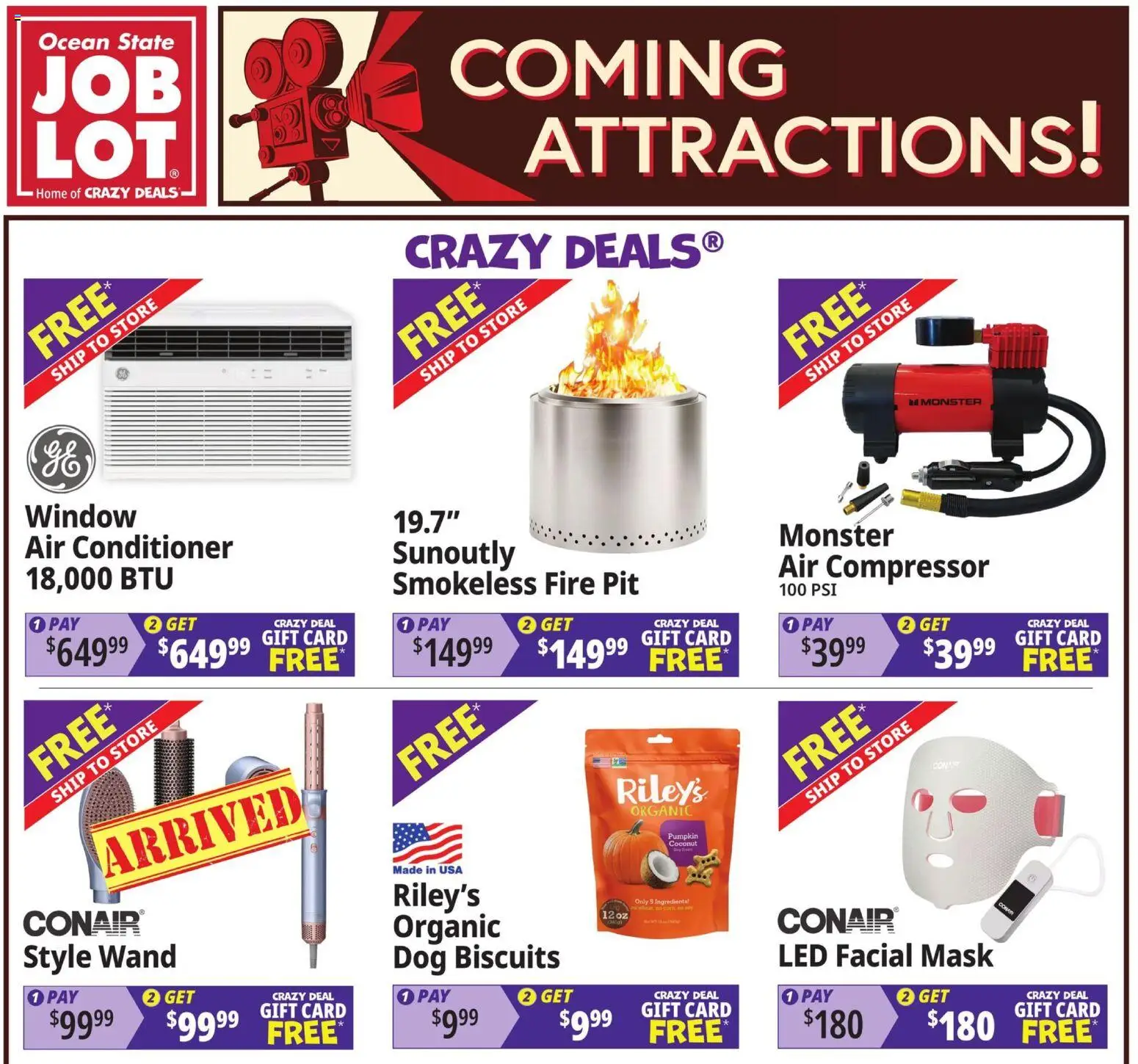 Ocean State Job Lot Ad - valid from 07/30/2026 | Page: 1 | Products: Compressor, Conditioner, Mask, Pumpkin