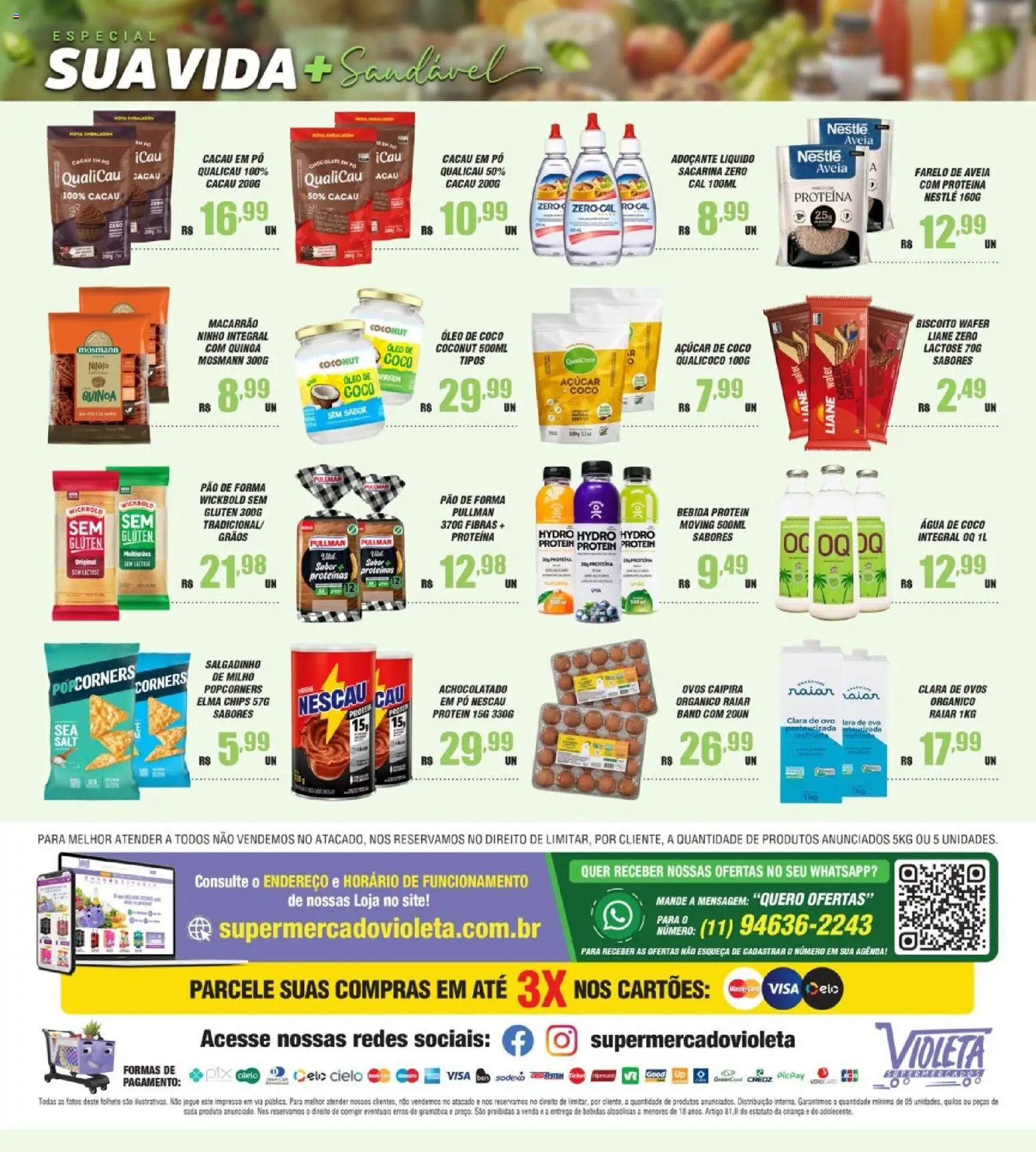 Violeta Supermercados Folheto - válido de 01.01.2026 | Página: 4 | Produtos: Óleo, Pão, Pão de forma, Aveia