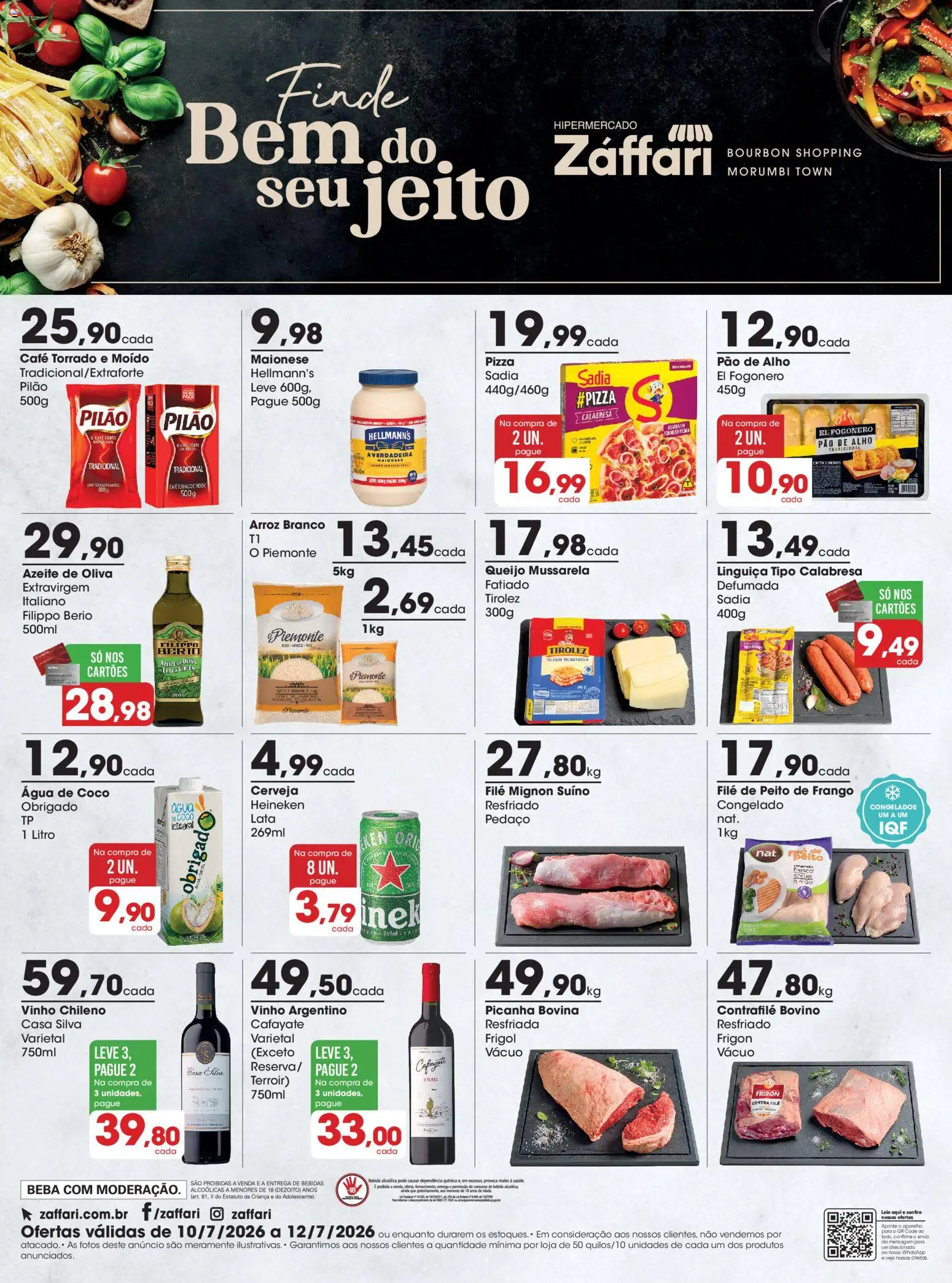 Zaffari Folheto - válido de 10/07/2026 | Página: 1 | Produtos: Queijo, Café, Bourbon, Azeite