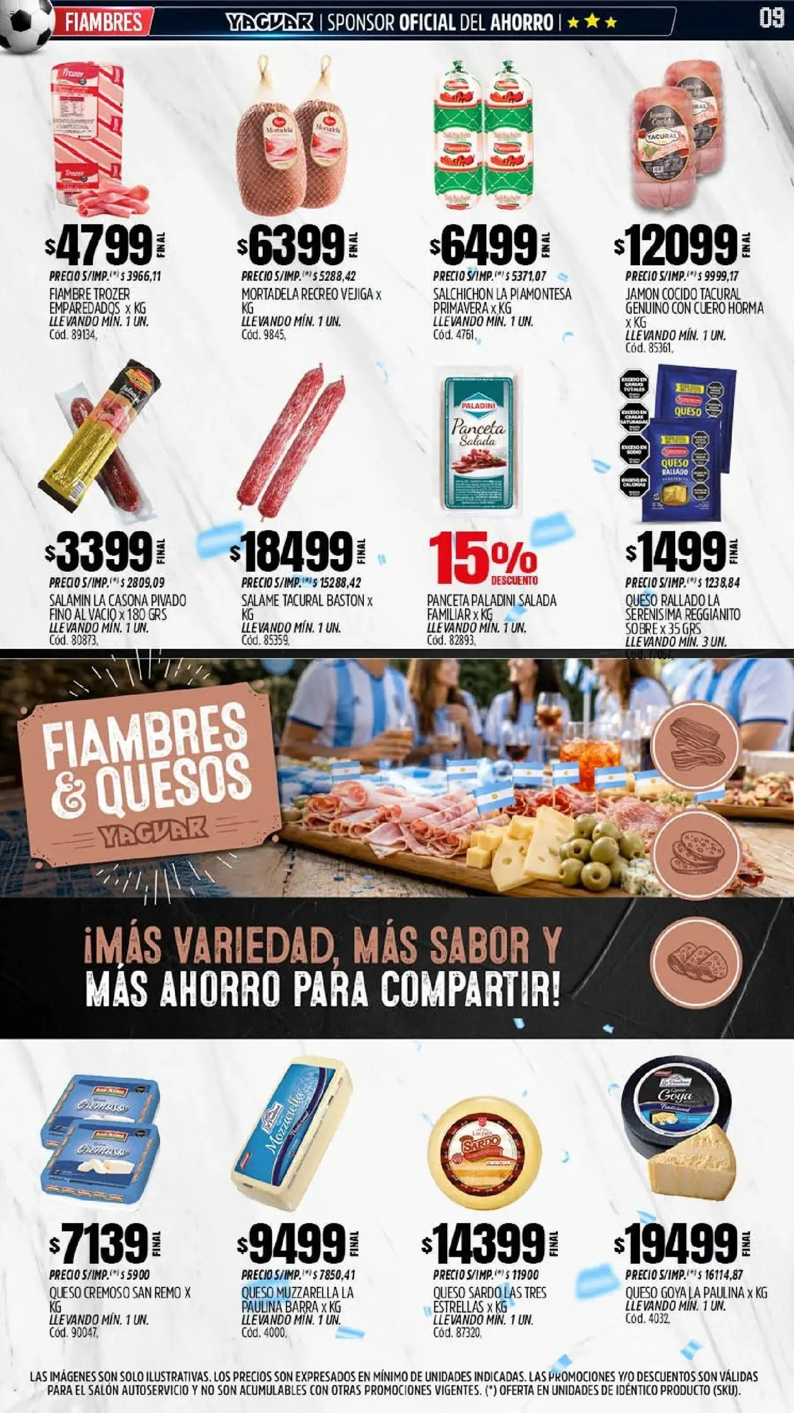 Yaguar - Oferta Semanal Santa Fé │ válido desde el 01.06.2026 | Página: 9 | Productos: Jamón cocido, Mortadela, Queso, Jamón