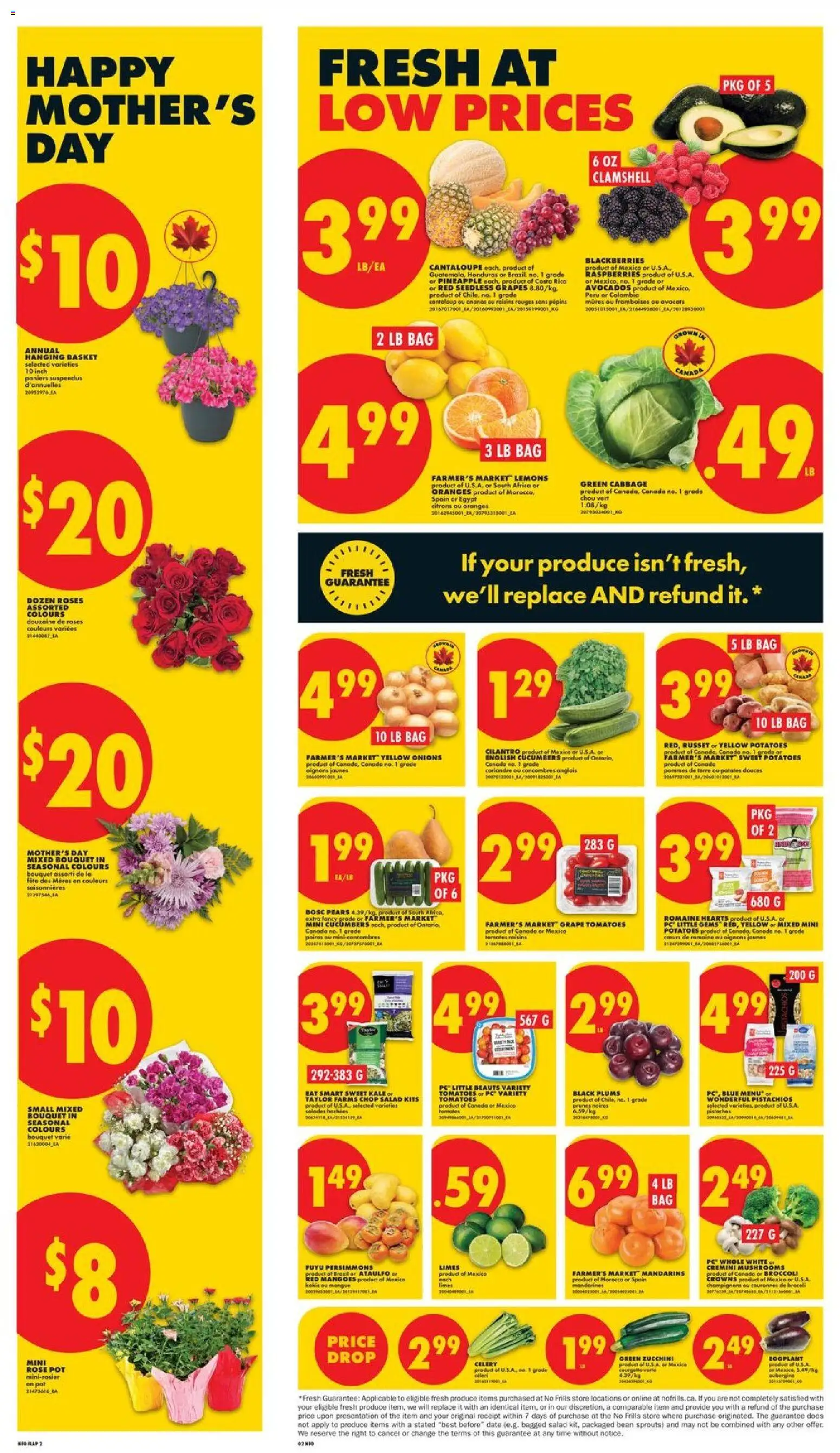 No Frills flyer valid from 07.05.2026 | Page: 2 | Products: Cucumbers, PC, Bag, Basket