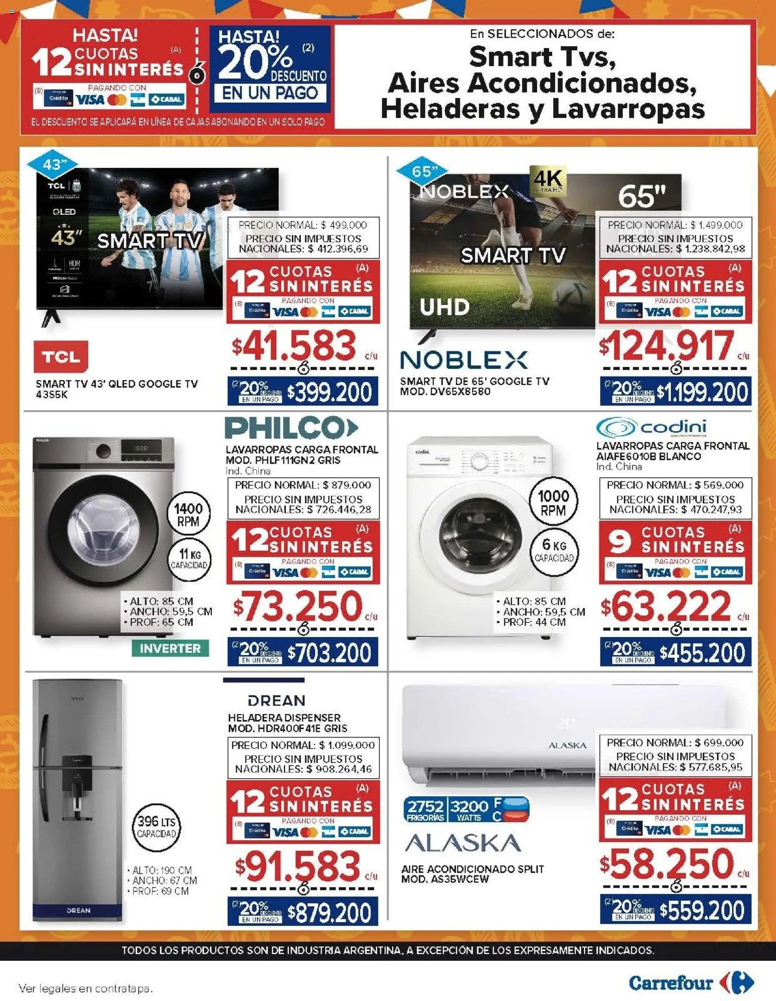 Carrefour - AHORRO FINDE MES │ válido desde el 19.05.2026 | Página: 23 | Productos: Aire acondicionado, Lavarropas, Heladera