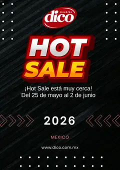 Vista previa de Muebles Dico Hot Sale aviso, nuevo folleto de la tienda, válido en México a partir del 08.05.2026