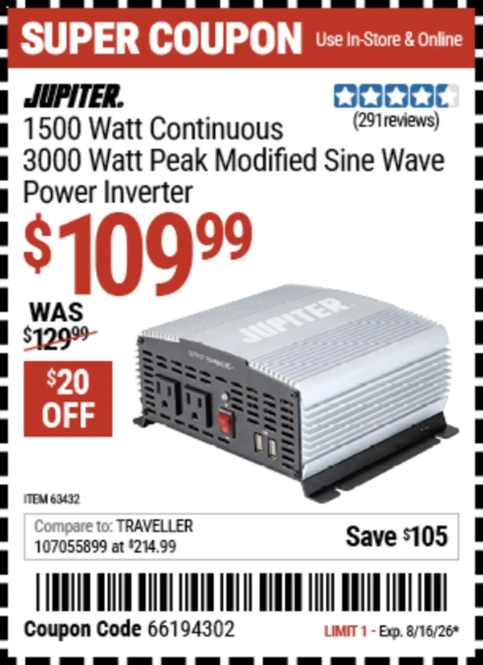 Harbor Freight Weekly Ad - valid from 08/03/2026 | Page: 19 | Products: Power Inverter