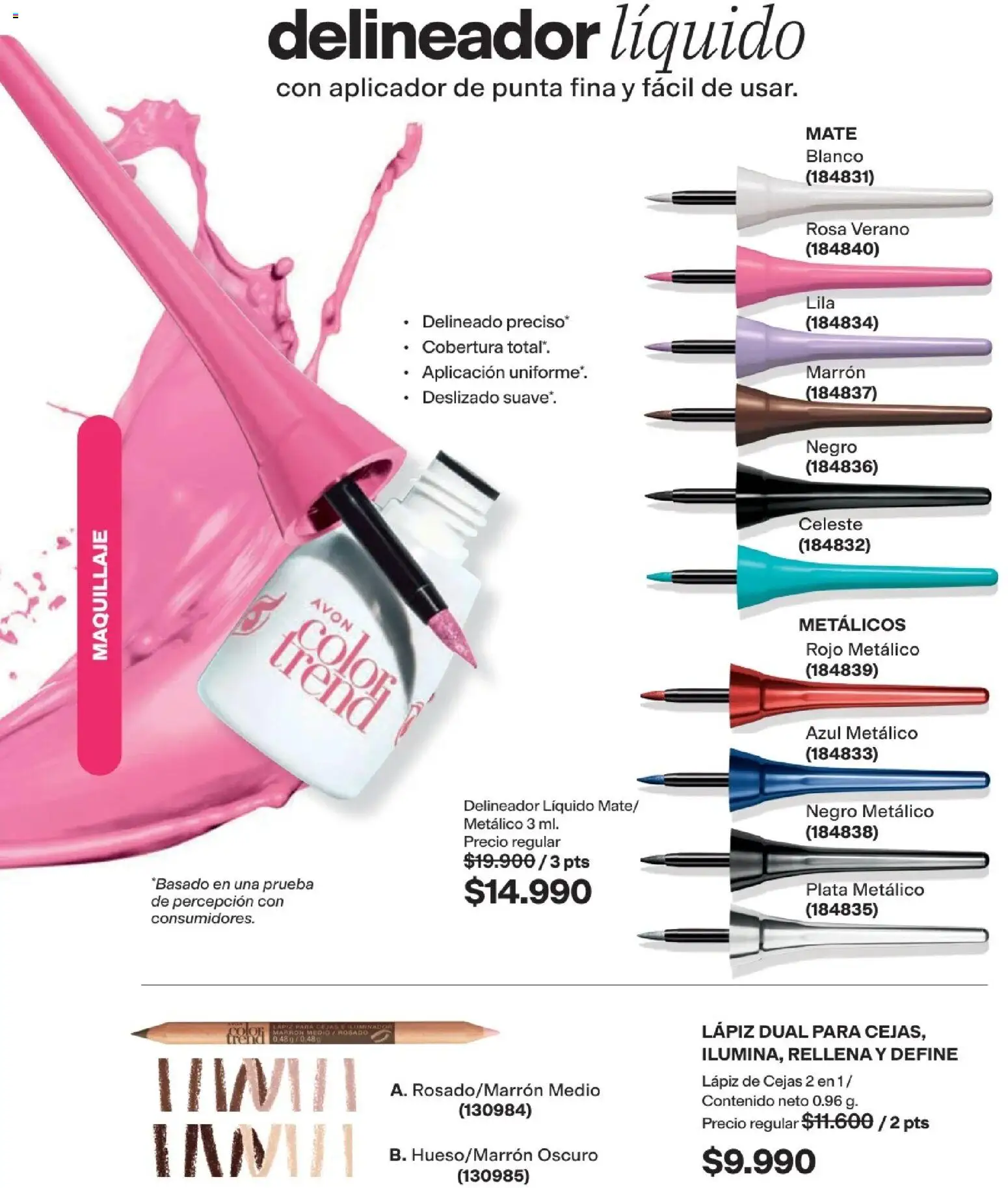 Avon revista - valida desde el 15/07/2026 | Página: 45 | Productos: Lápiz de cejas, Maquillaje, Delineador