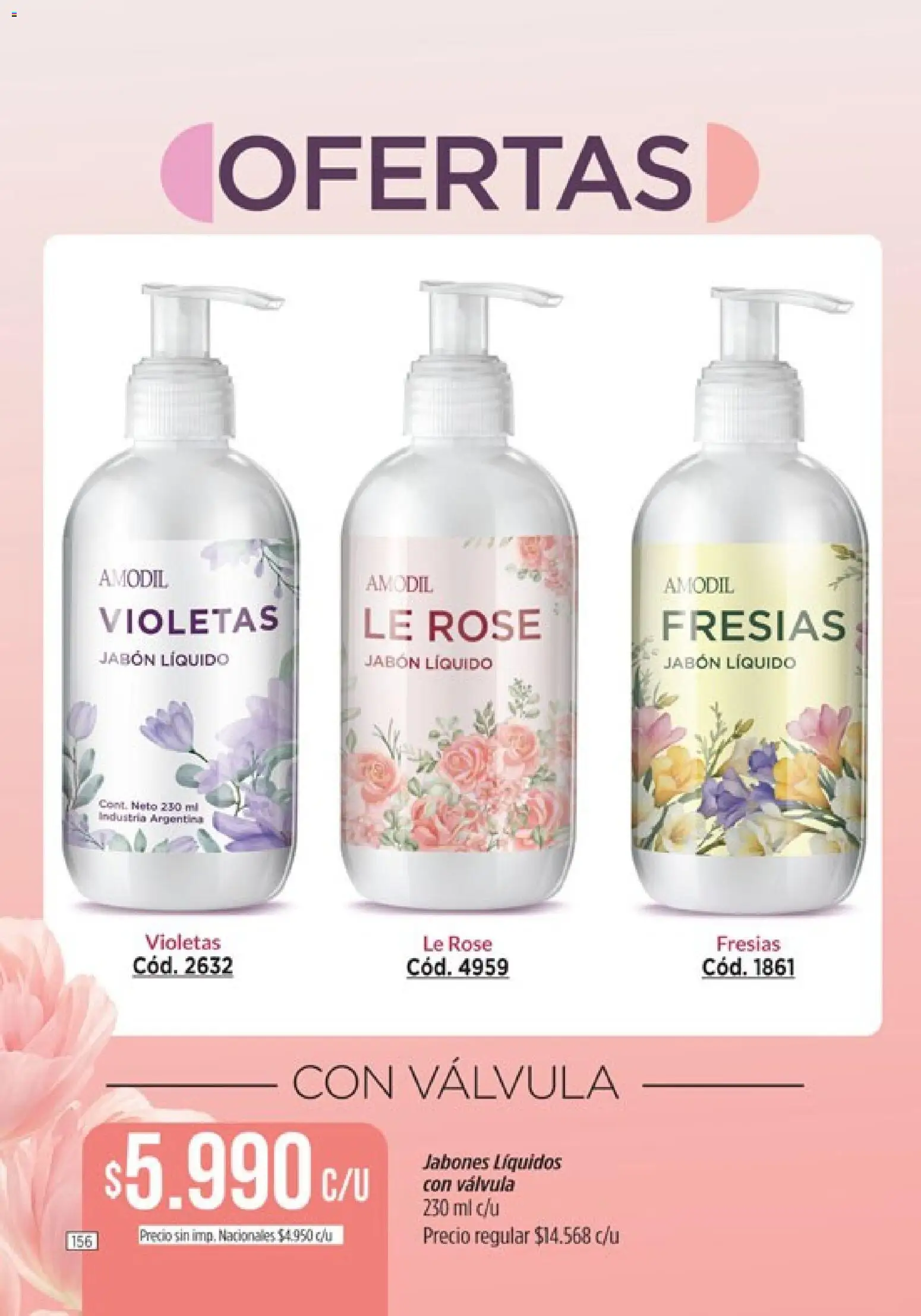 Catálogo Amodil Campaña 14 │ válido desde el 07/08/2026 | Página: 156 | Productos: Jabón líquido, Jabón
