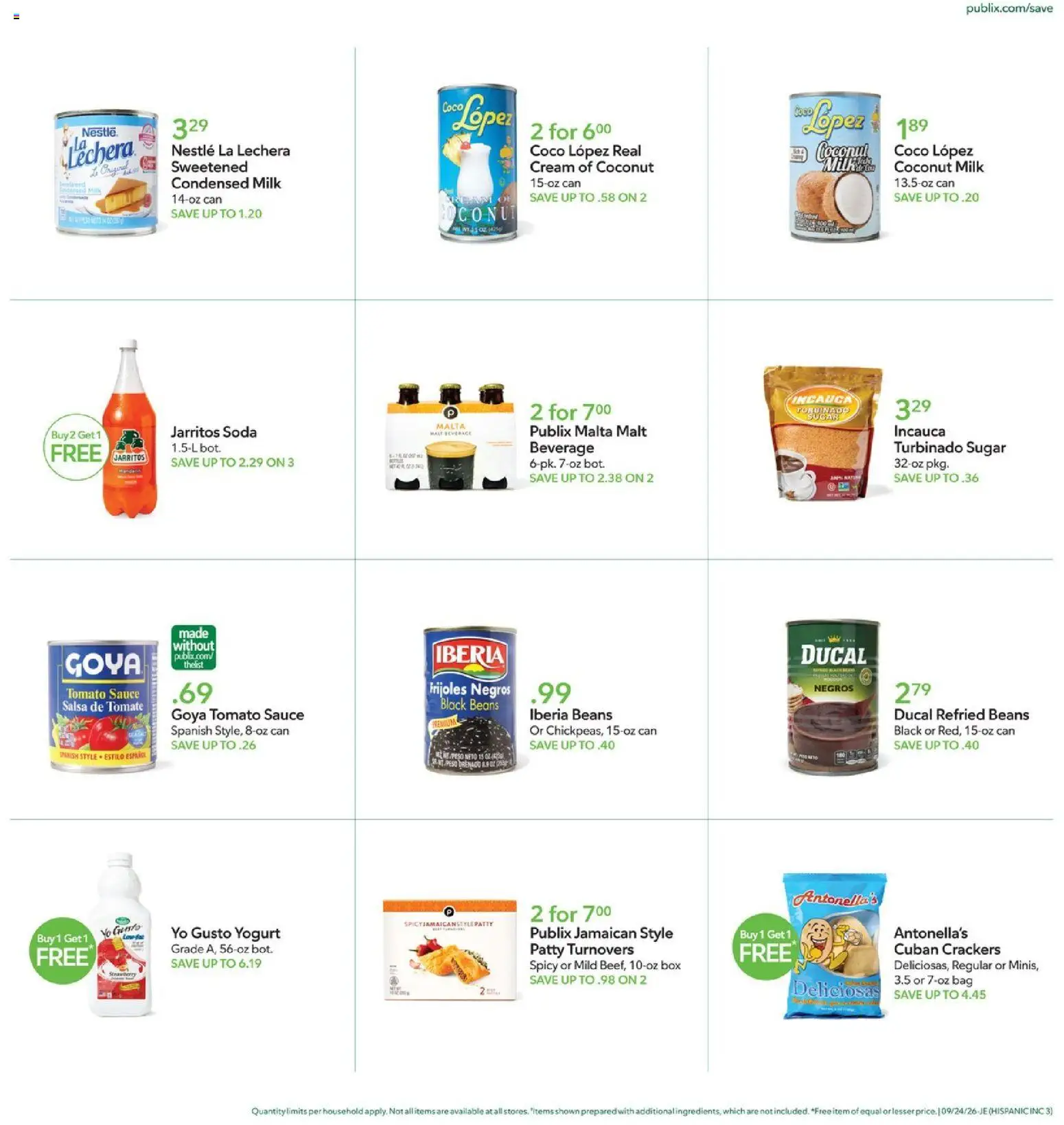 Publix Ad - valid from 09/24/2026 | Page: 3 | Products: Box, Cream, Sugar, Bag