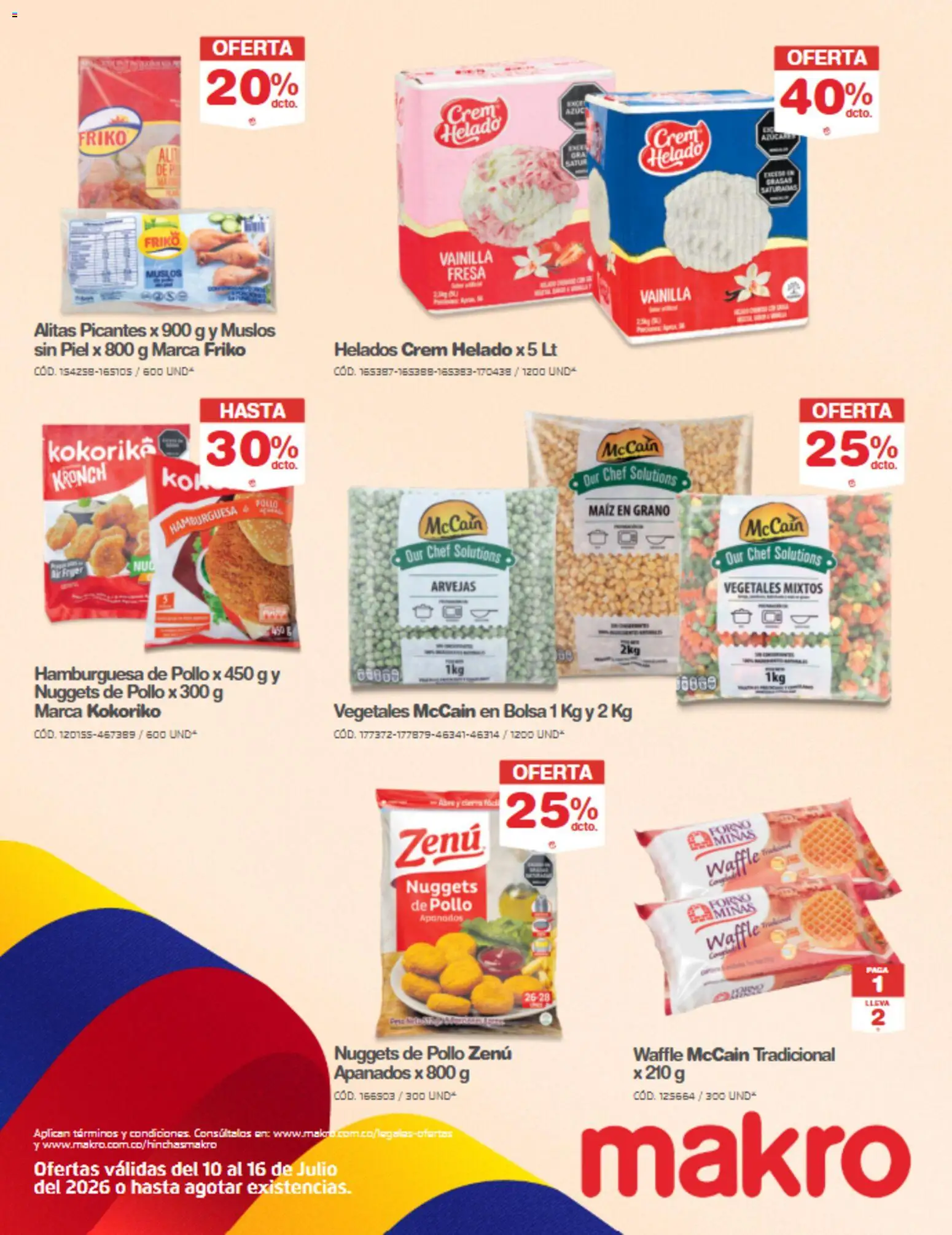 Makro revista - valida desde el 10/07/2026 | Página: 22 | Productos: Helado, Maiz, Waffle, Vainilla