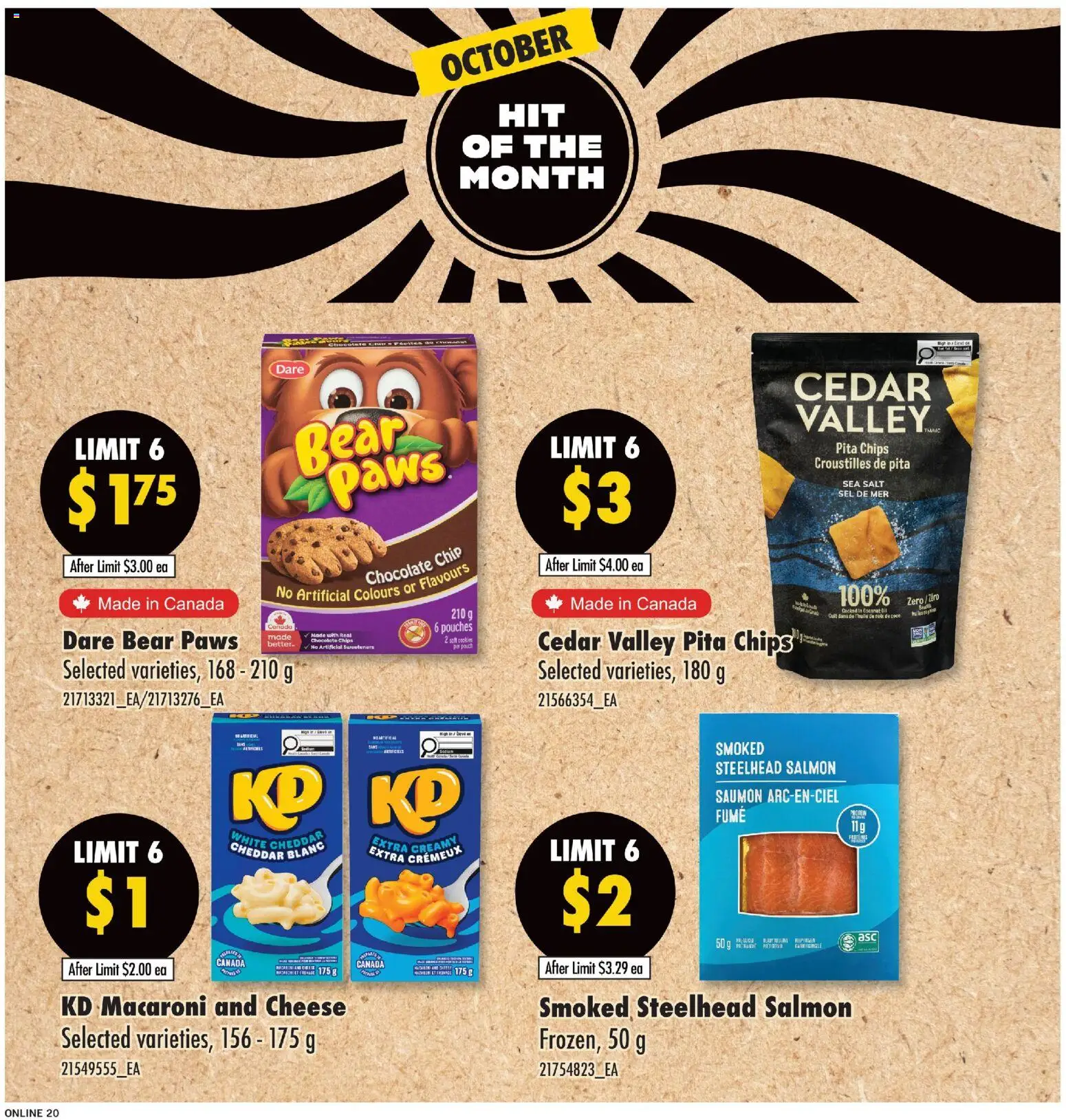 Fortinos flyer valid from Oct 1, 2026 | Page: 20 | Products: Cookies, Salt, Cheese, Chocolate