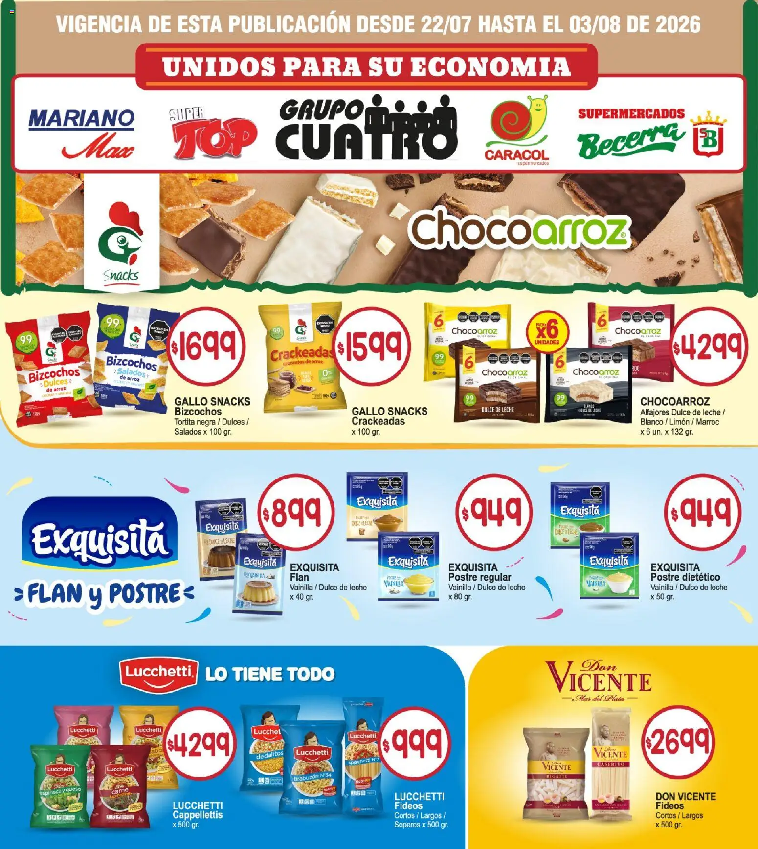 Mariano Max - Catálogo │ válido desde el 22/07/2026 | Página: 12 | Productos: Dulce de leche, Limón, Leche, Fideos