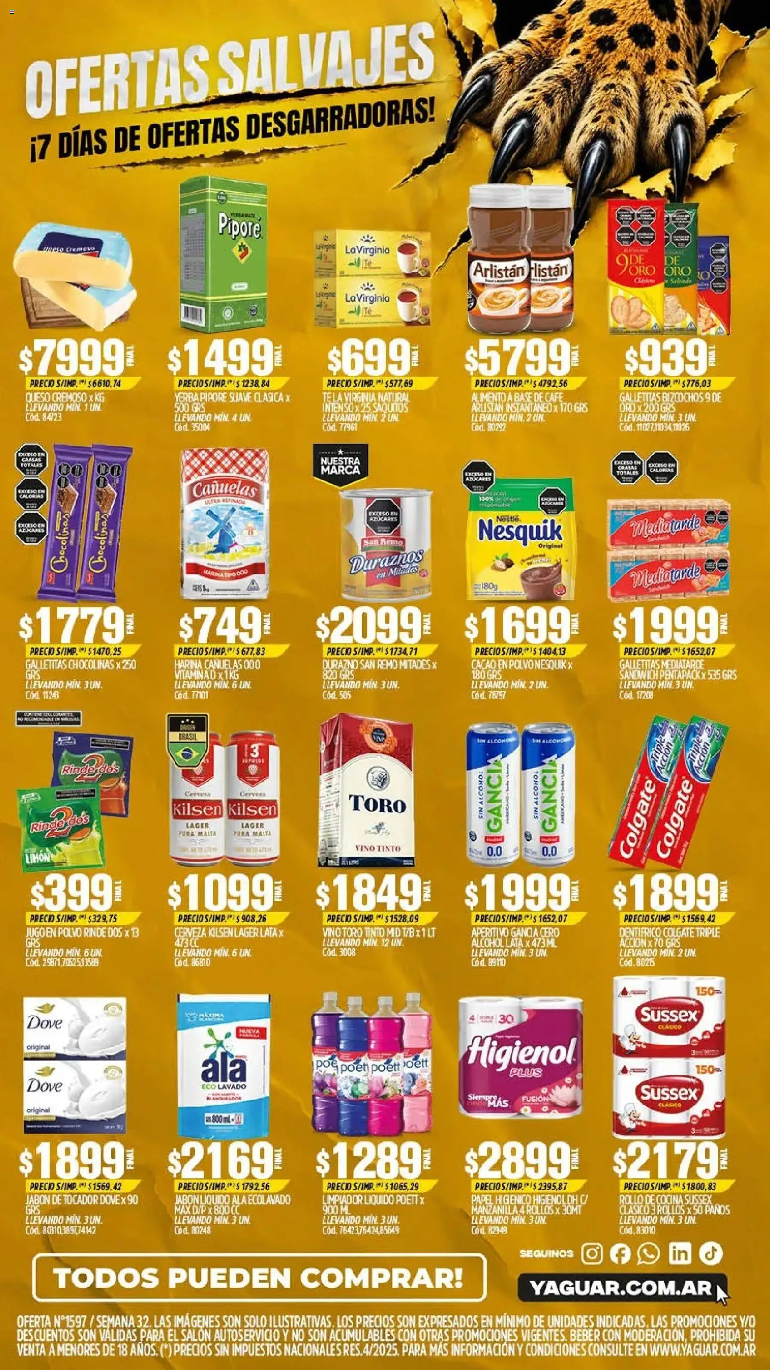 Yaguar - Oferta Semanal Trelew │ válido desde el 03/08/2026 | Página: 2 | Productos: Cocina, Durazno, Cerveza, Bizcochos