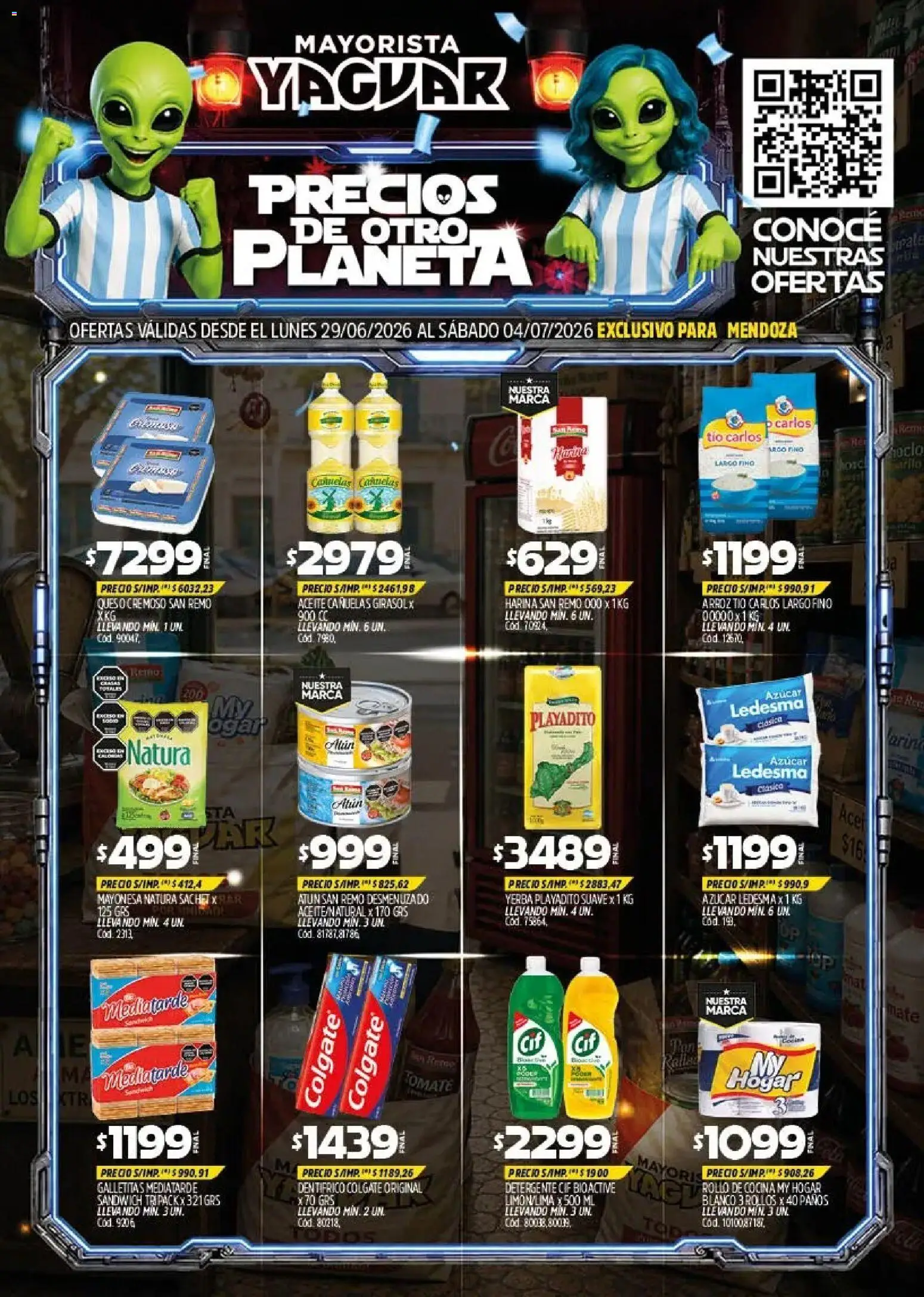 Yaguar - Oferta Semanal Mendoza │ válido desde el 29/06/2026 | Página: 1 | Productos: Harina, Yerba, Mayonesa, Arroz