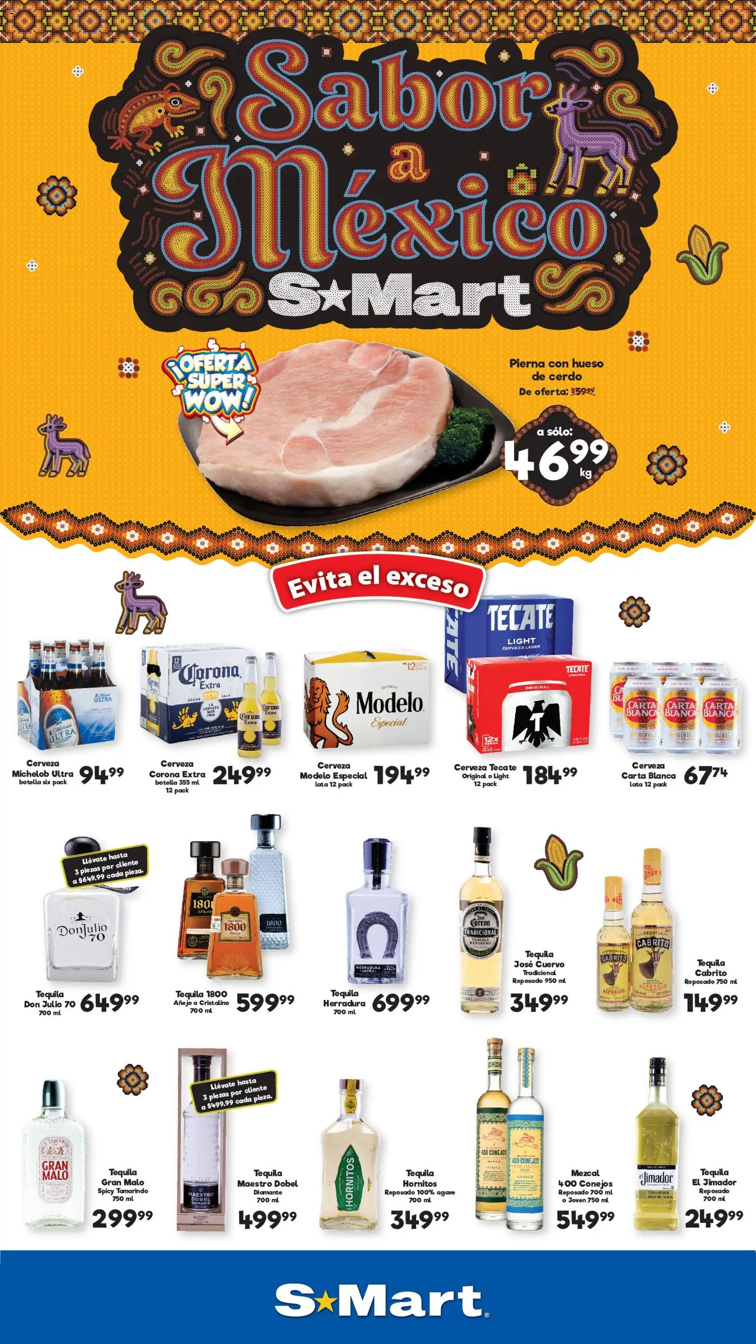 Nuevas ofertas de S-Mart válidas en toda la República Mexicana desde el 15/09/2026. ¡Encuentra las mejores ofertas en S-Mart folleto Ofertas de feria Juárez! | Página: 1 | Productos: Cerveza, Cerdo, Corona Extra, Botella