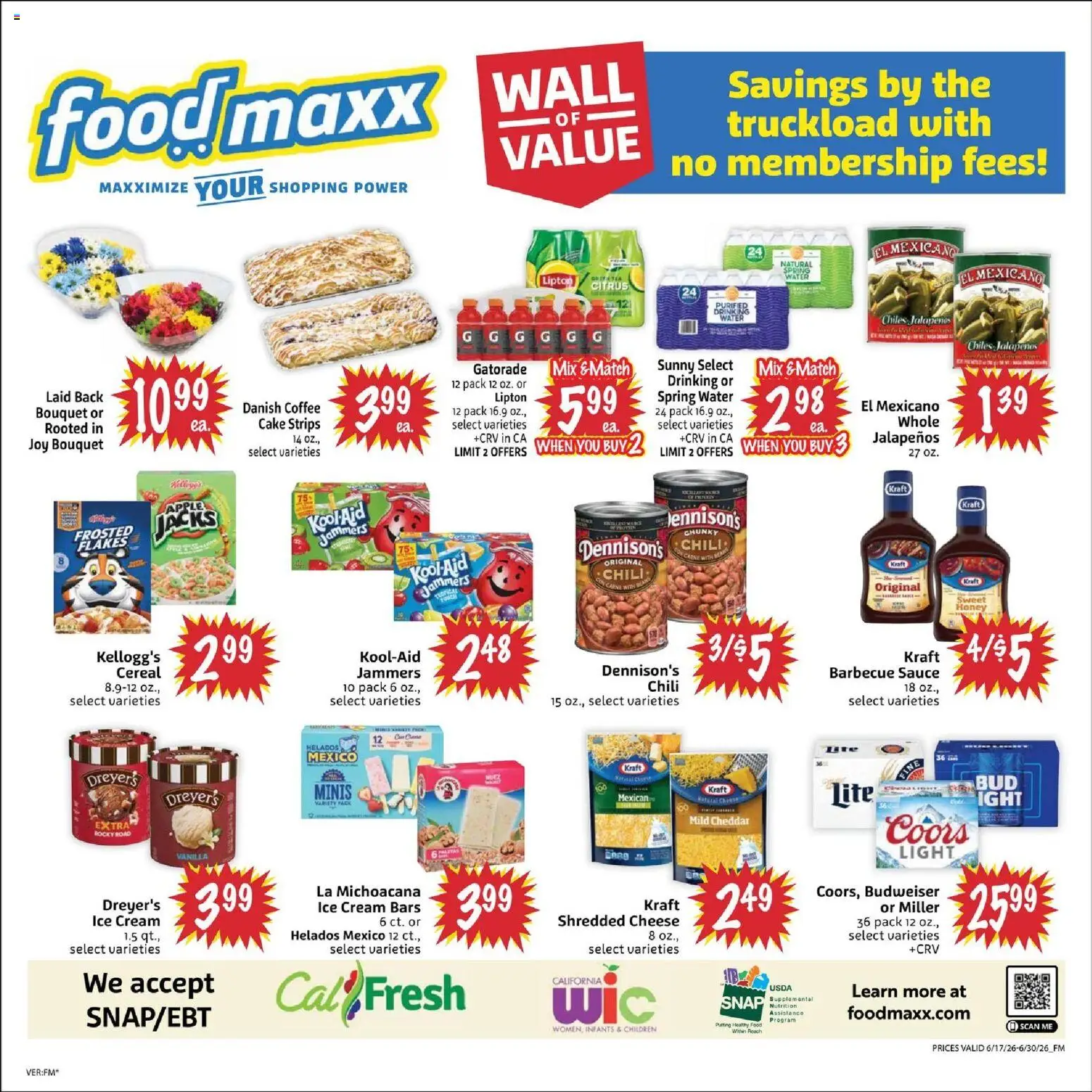 FoodMaxx Weekly Ad - CA - valid from 17.06.2026 | Page: 2 | Products: Cheese, Cream, Water, Sauce