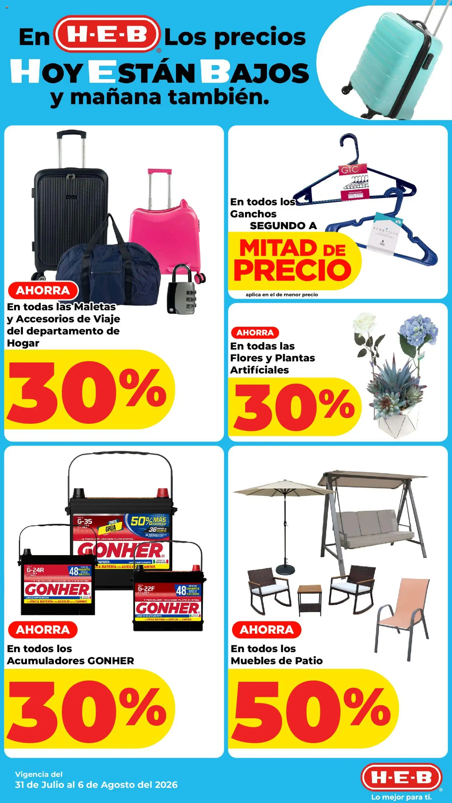 Nuevas ofertas de H-E-B válidas en toda la República Mexicana desde el 31/07/2026. ¡Encuentra las mejores ofertas en H-E-B folleto! | Página: 11 | Productos: Batería